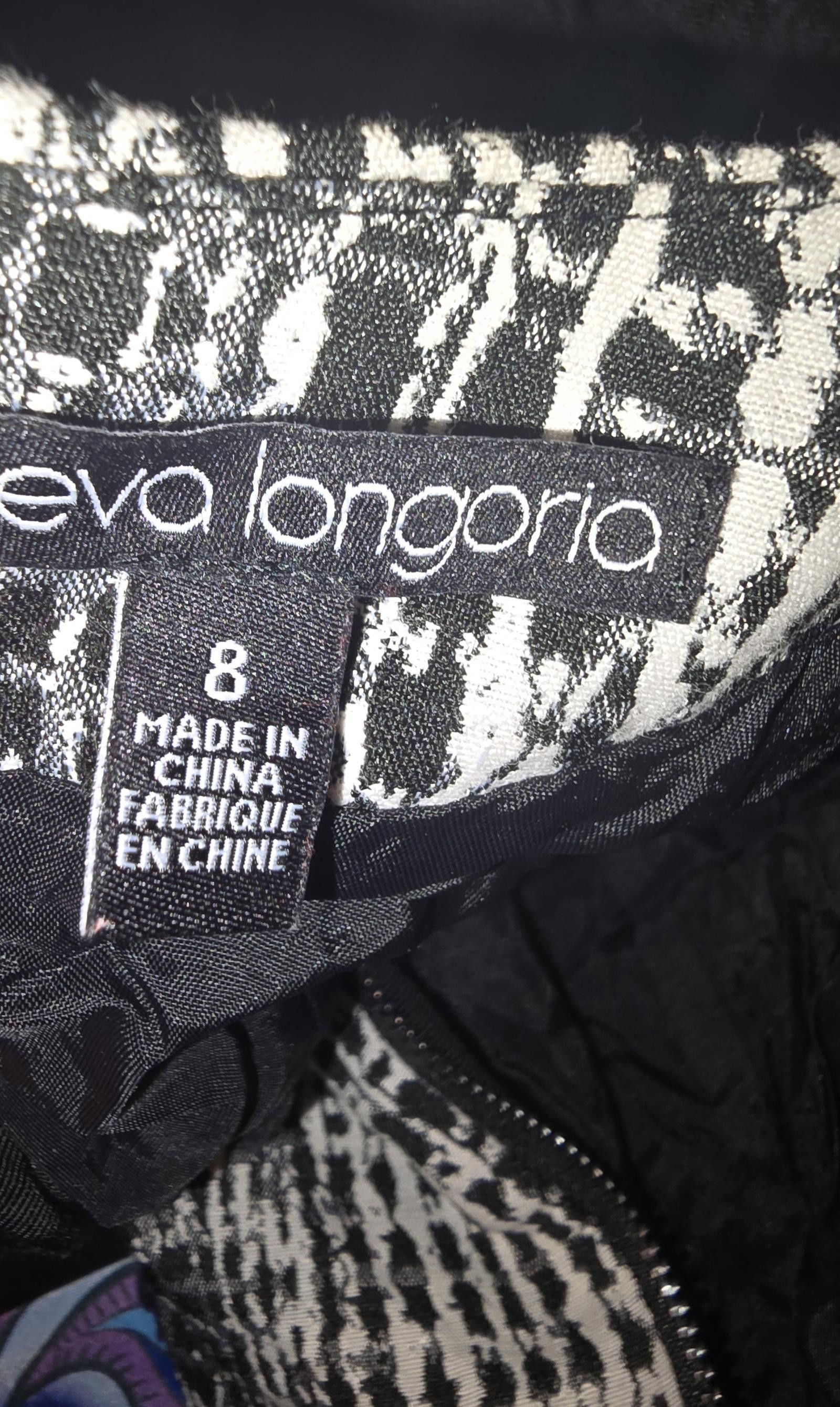 Designer Eva Longoria Dress - Size 8 - Chic Black and White Pattern Size M / US 6-8 / IT 42-44 - 2 Thumbnail
