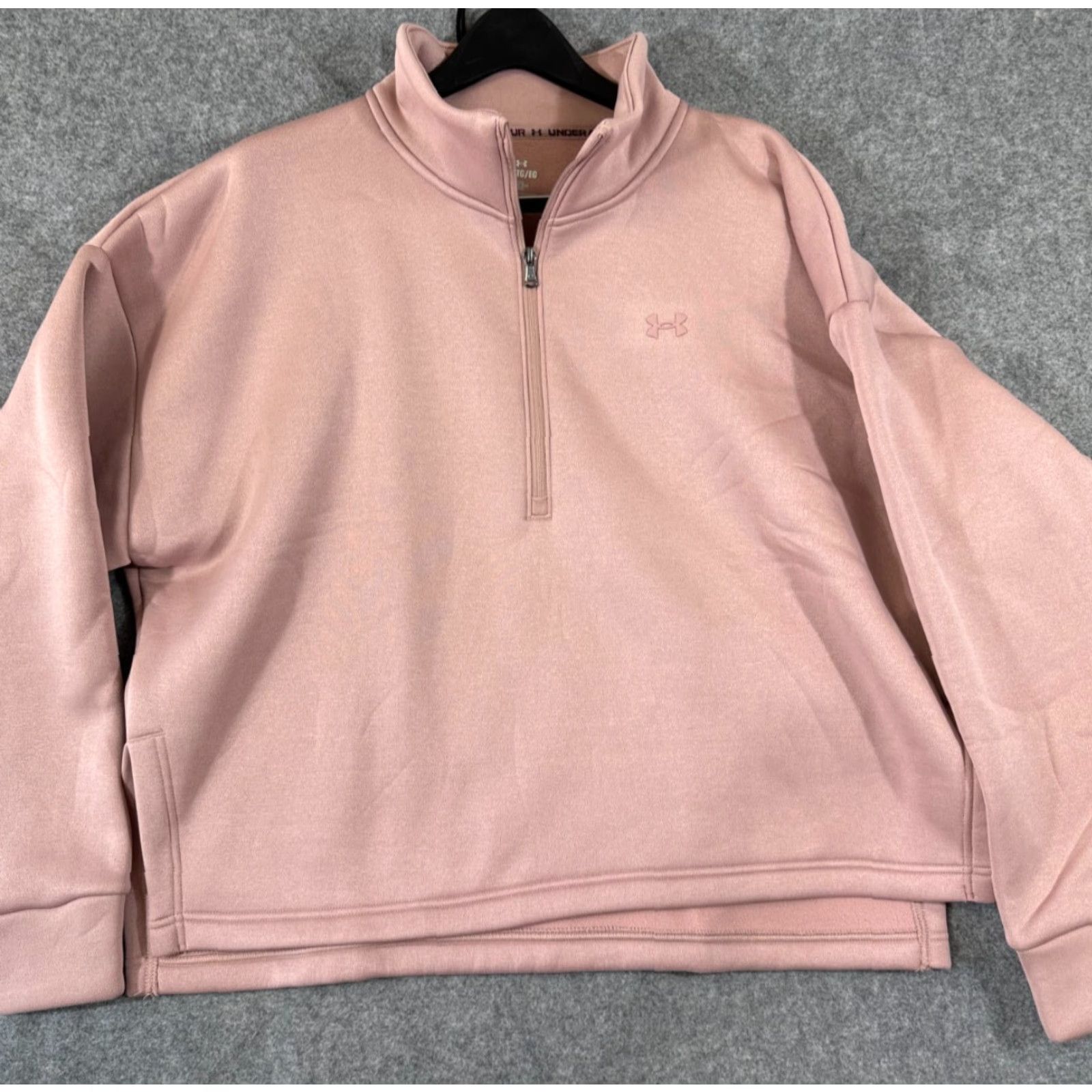 Under Armour Under Armour Fleece Sweater Womens XL Pink Half-Zip Loose Fit Mock Neck Pullover Long Sleeve NWOT Size XL / US 12-14 / IT 48-50 - 2 Thumbnail