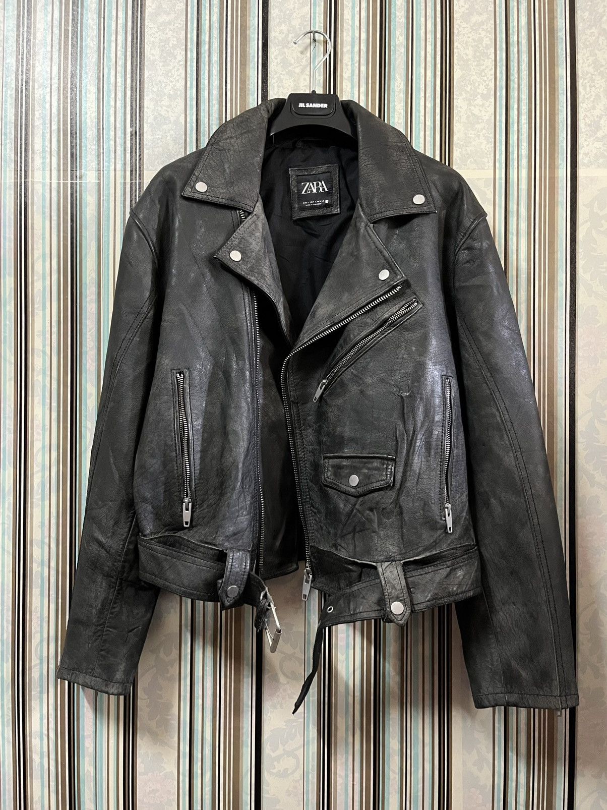Zara Vintage 2000s buffalo leather double collar #H1 Size US L / EU 52-54 / 3 - 3 Thumbnail