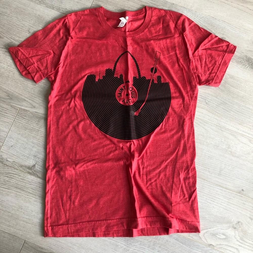 Designer Red Record STL St Louis Short Sleeve Shirt Size US S / EU 44-46 / 1 - 1 Thumbnail