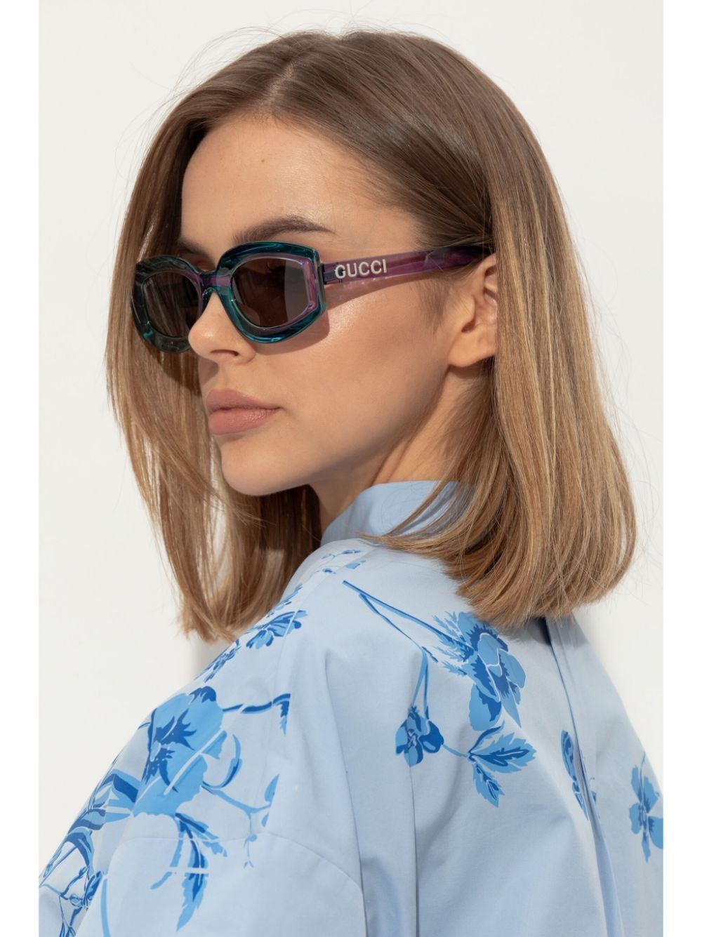 Gucci NEW Gucci GG1719S 004 Red Violet Women Square Sunglasses Size ONE SIZE - 11 Thumbnail