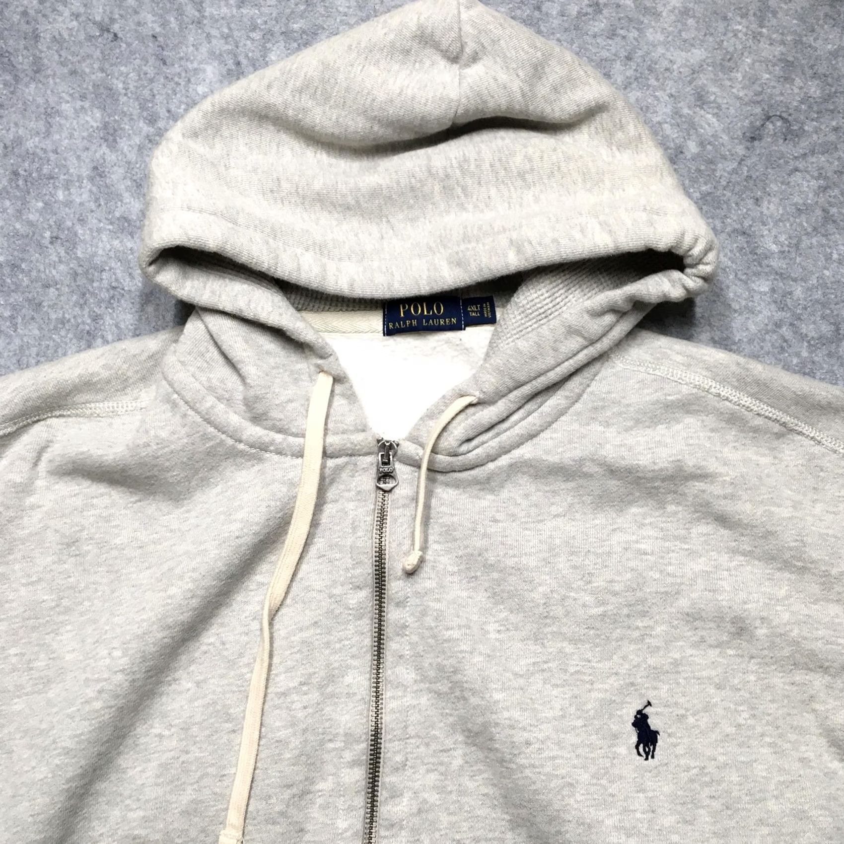 Polo Ralph Lauren Polo Ralph Lauren Hoodie Mens 4XLT Gray Full Zip Sweatshirt Big Tall Fleece Size US XXL / EU 58 / 5 - 3 Thumbnail