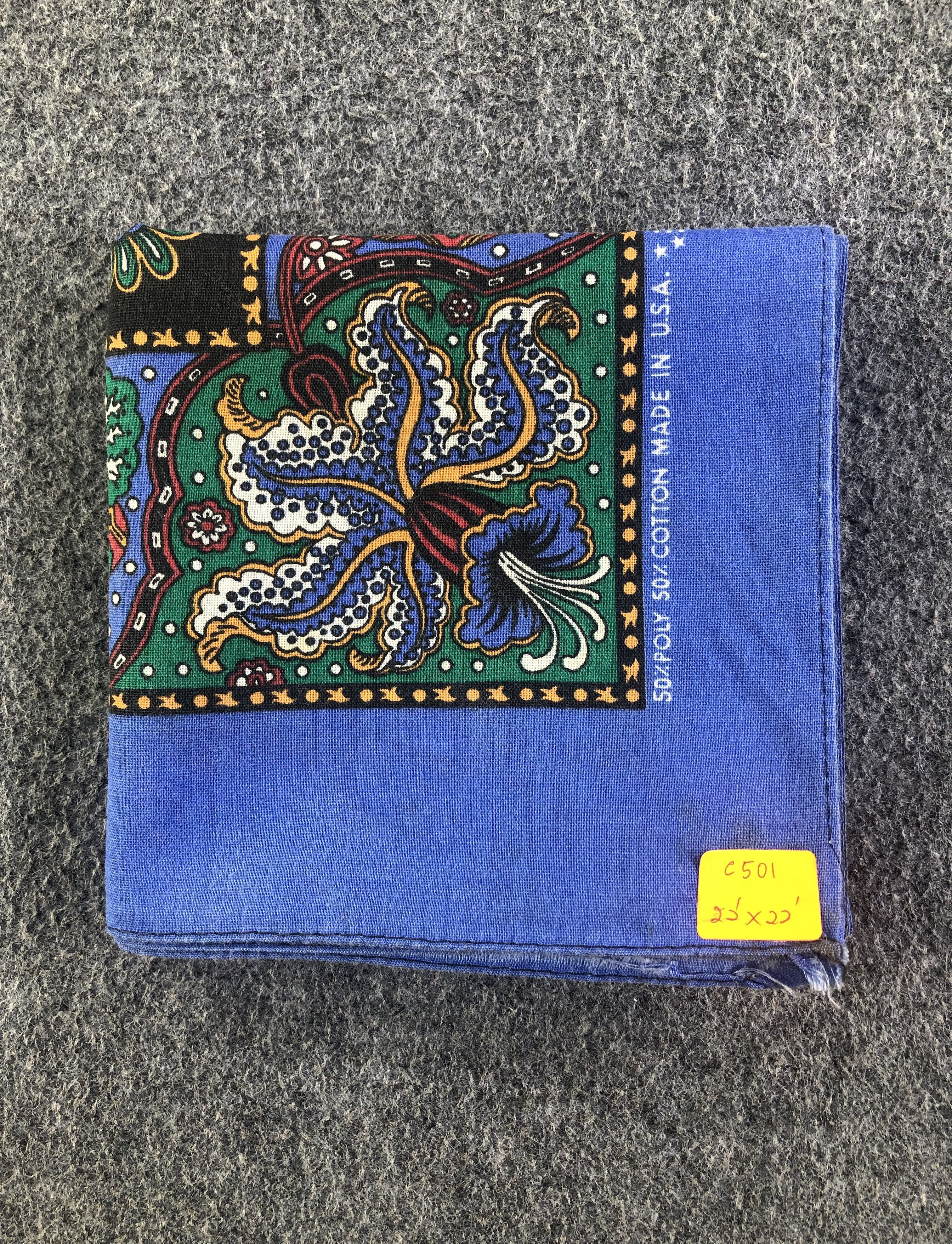 Vintage Paislee Bandana / Handkerchief / Neckerchief C501 Size ONE SIZE - 7 Thumbnail