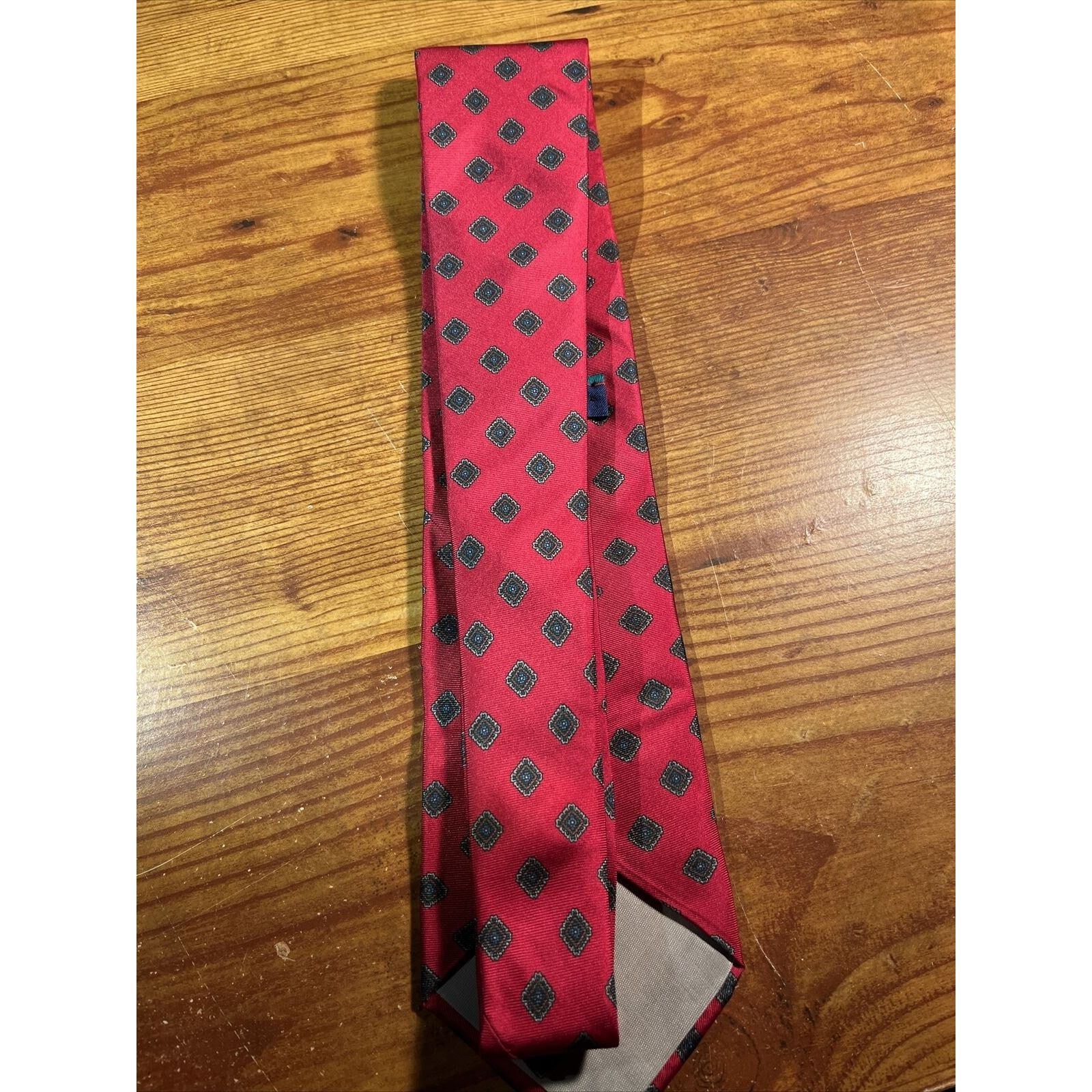 Woodward WOODWARD Vintage Men’s Red Neck tie 100% Silk Size ONE SIZE - 5 Thumbnail