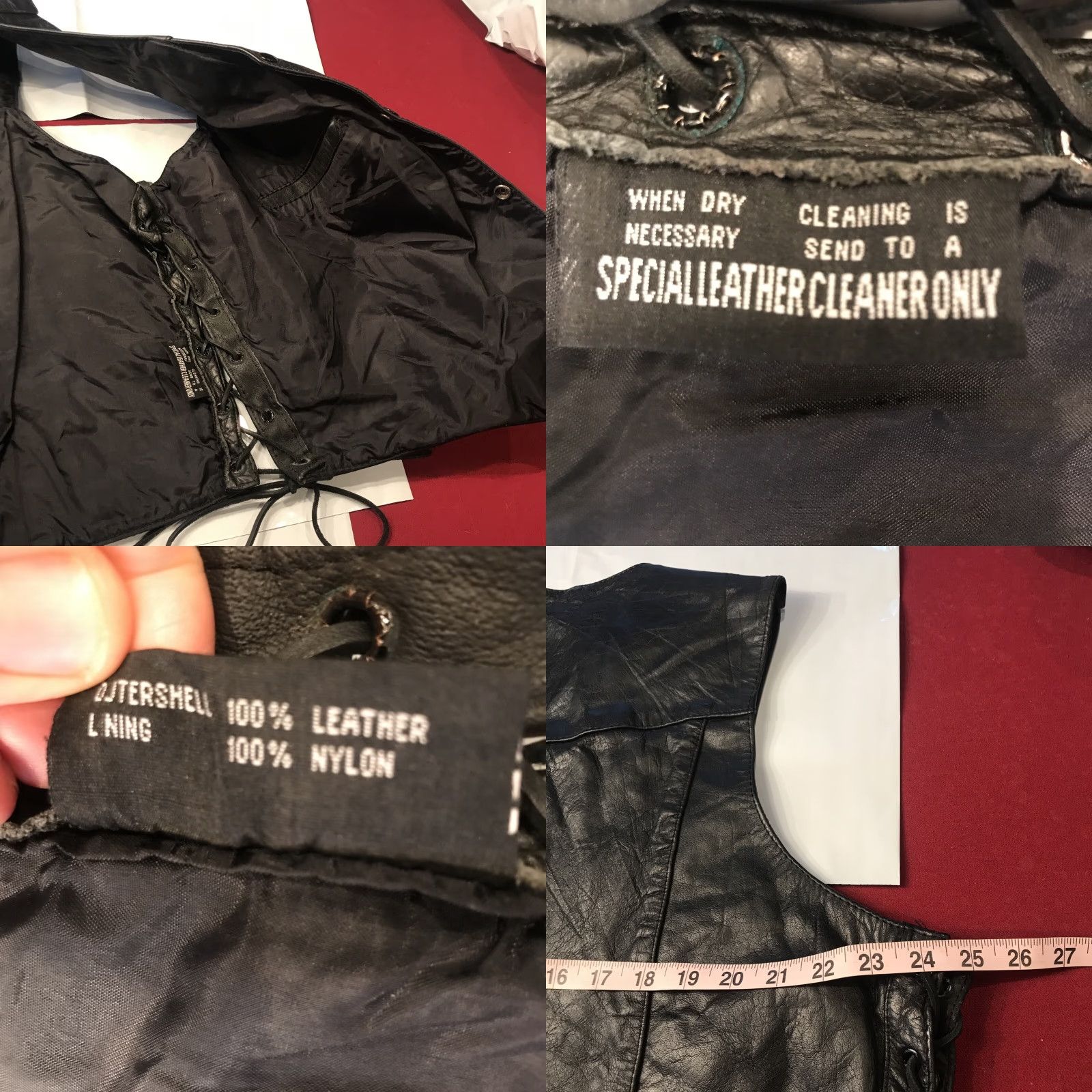 Harley Davidson Harley-Davidson BLACK Leather BIKER VEST 2XL Size 50 Snaps Lace Up Nylon Lined Mens Vest Side Lacing Pockets HD Patch Back Vintage Size US XXL / EU 58 / 5 - 8 Thumbnail