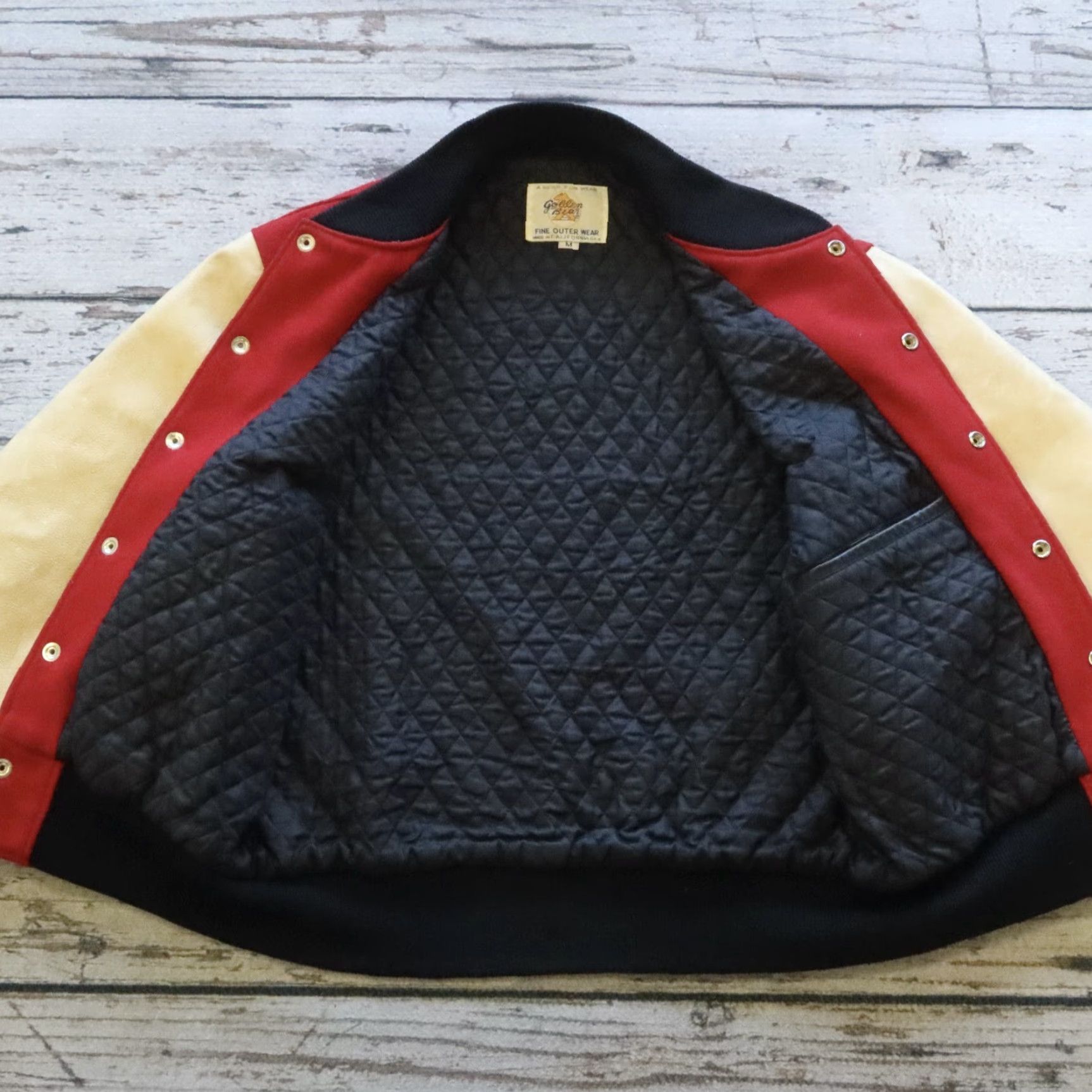 Golden Bear VINTAGE Golden Bear Leather Wool Varsity Jacket Mens M Red Size US M / EU 48-50 / 2 - 6 Thumbnail