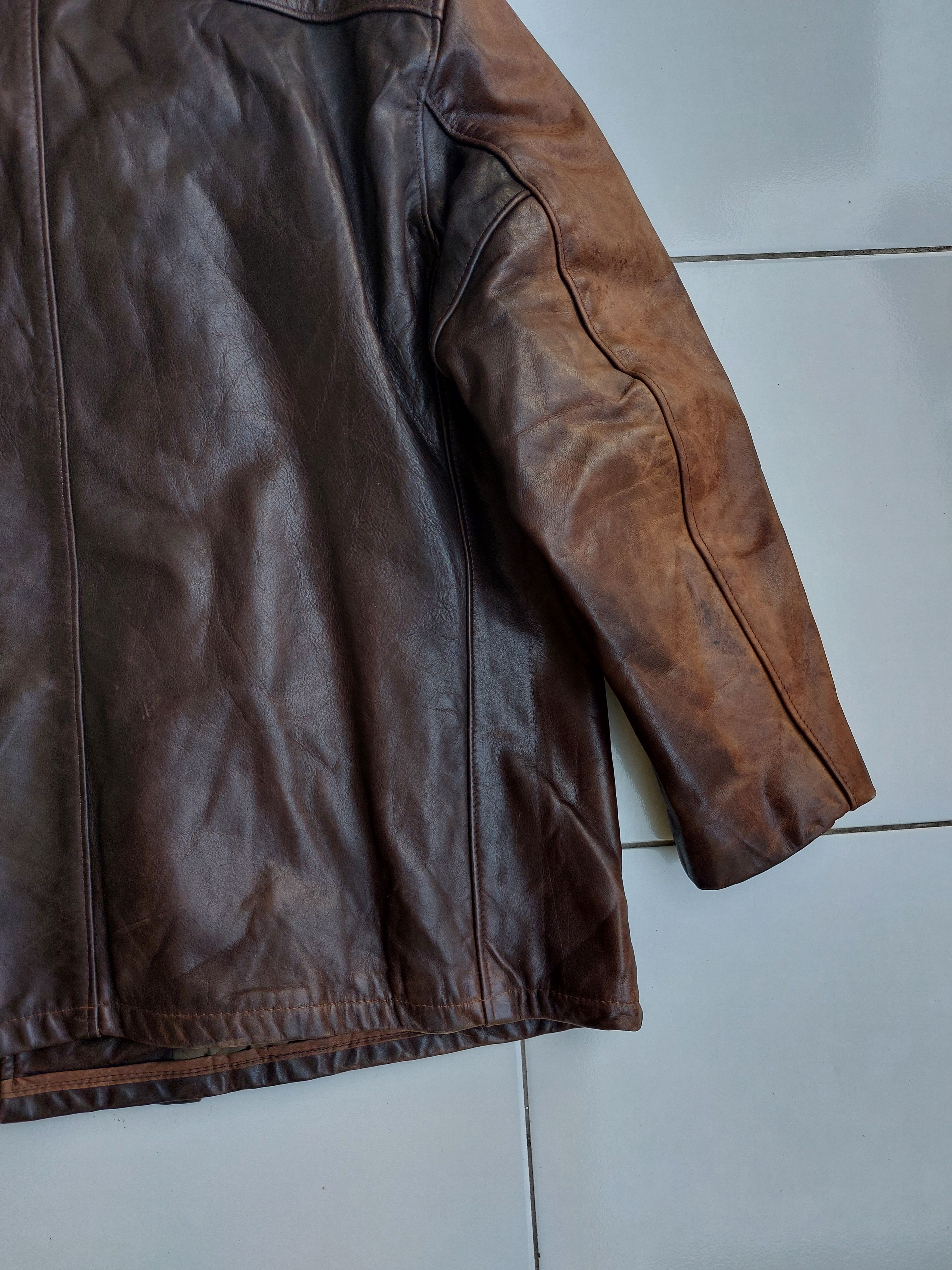 Schott SCHOTT 740N PEA COAT VINTAGE LEATHER JACKET Size US XL / EU 56 / 4 - 15 Thumbnail