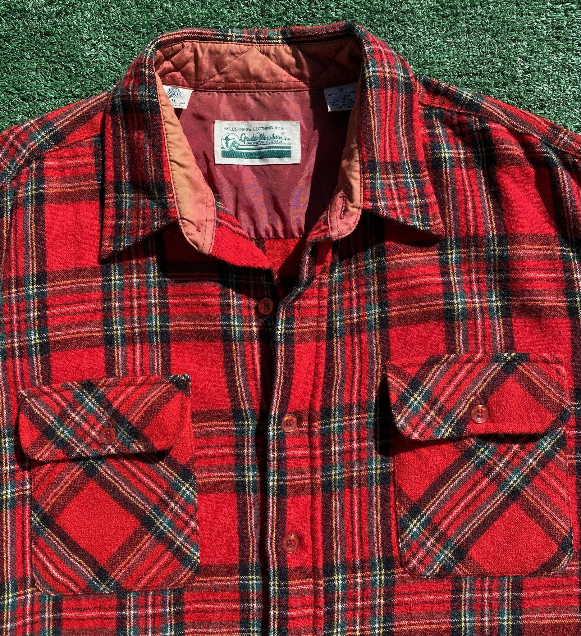 Vintage 90’s Wool Plaid Distressed Flannel Shirt XL Tall Size US XL / EU 56 / 4 - 4 Thumbnail