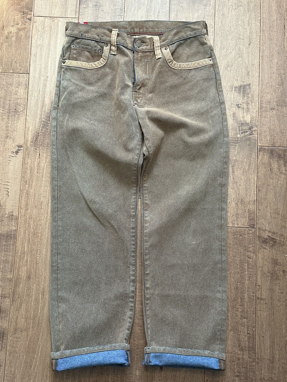Japanese Brand Made in Japan Blue Way Denim Suede Causal Pants Size US 31 - 7 Thumbnail