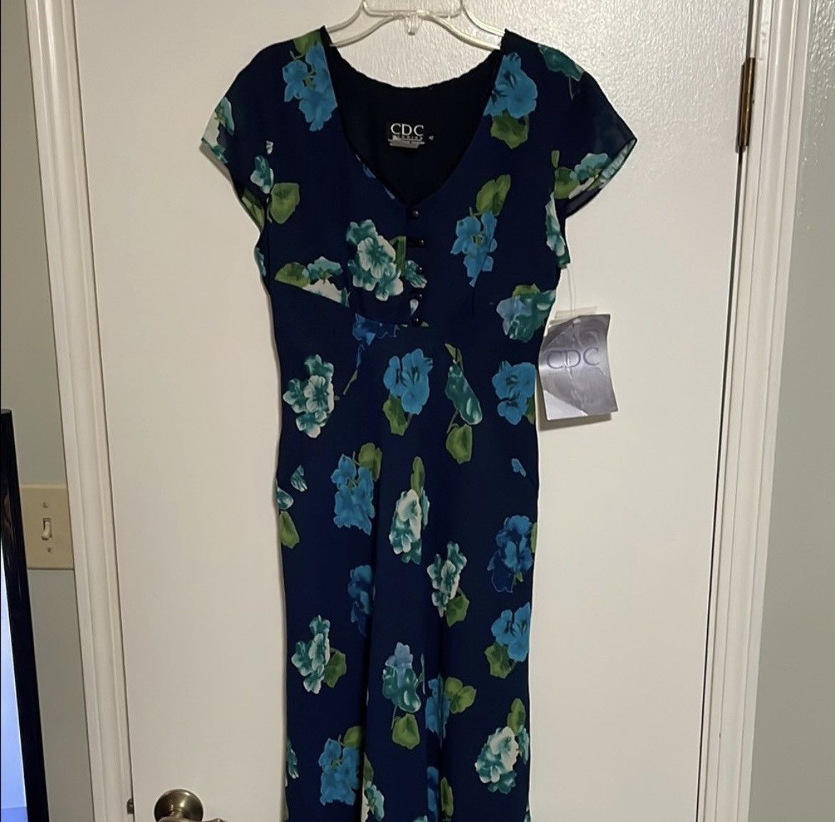 Other CDC Evening Blue Floral Maxi Dress Size S / US 4 / IT 40 - 1 Thumbnail