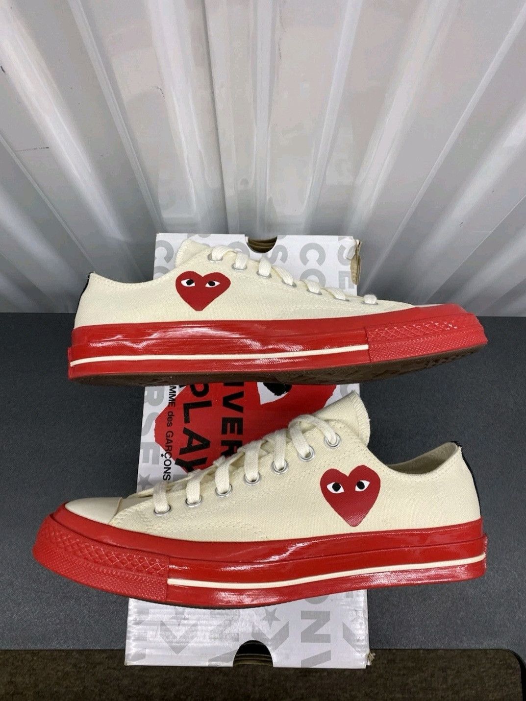 Converse Converse Comme Des Garçons Play X Chuck 70 Low Pristine Red Size US 9 / EU 42 - 3 Thumbnail