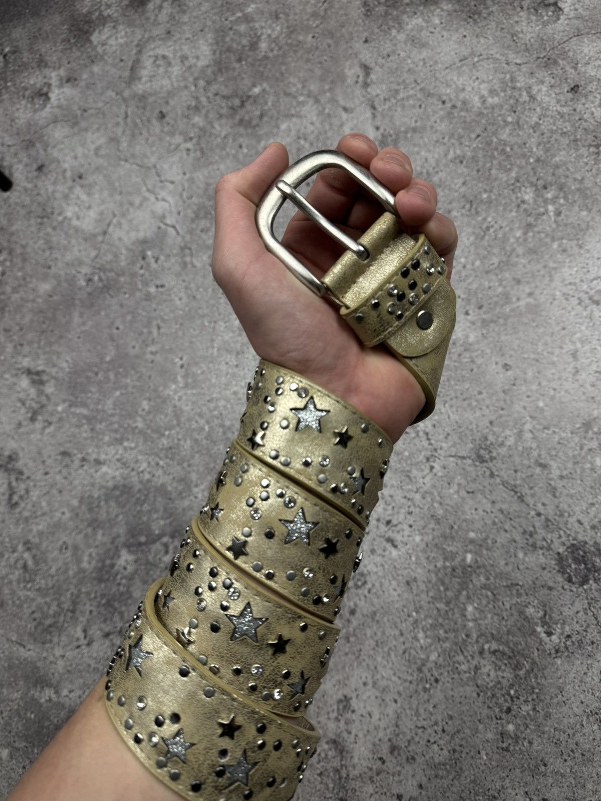 Japanese Brand 00’s NUMBER NINE GOLD STAR JAPAN GLAMOUR Y2K BELT VINTAGE Size ONE SIZE - 7 Thumbnail