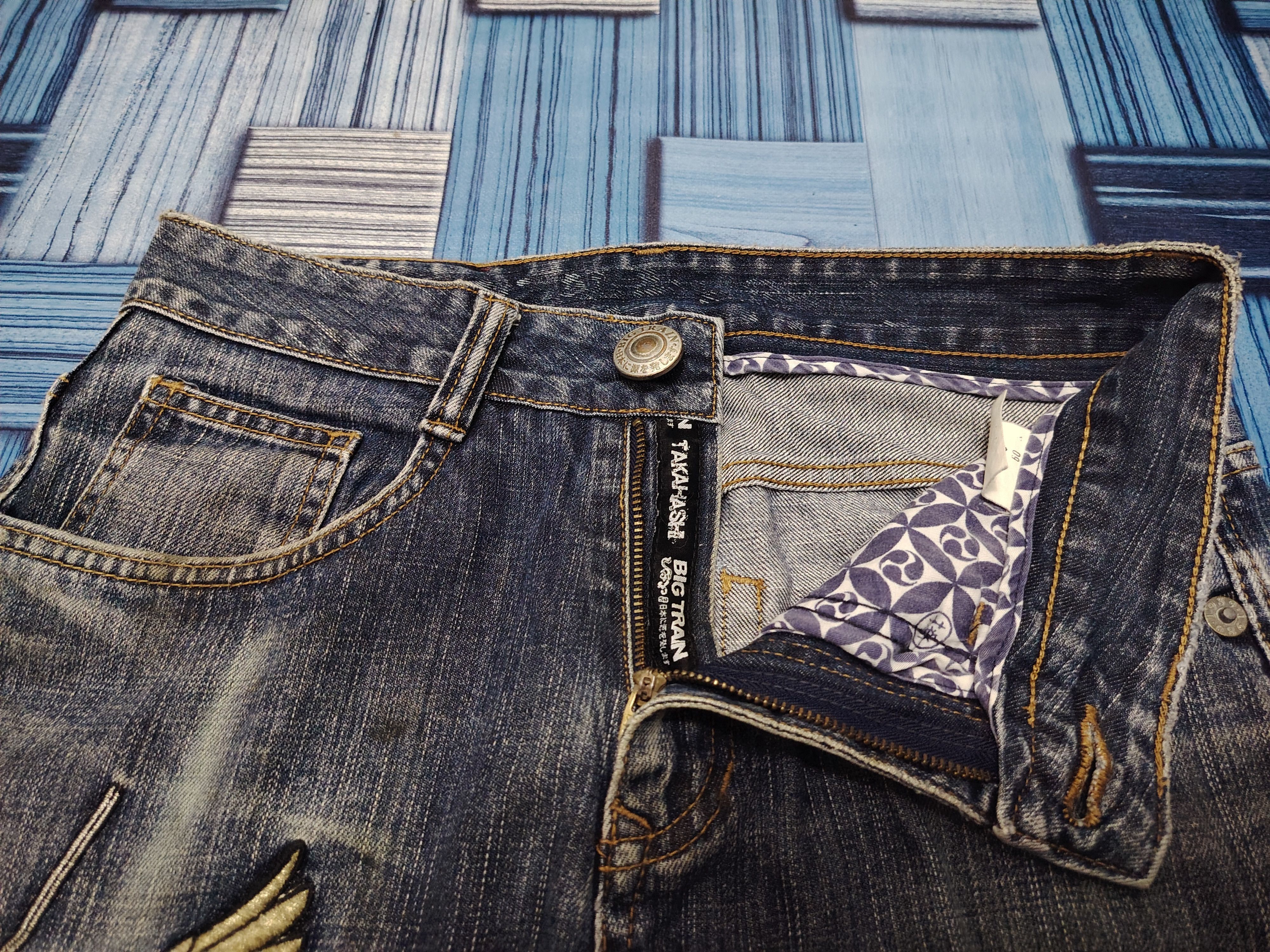 Samurai Jeans Japanese Osaka Big Train Embroidery Eagle Jeans Size US 28 / EU 44 - 5 Thumbnail