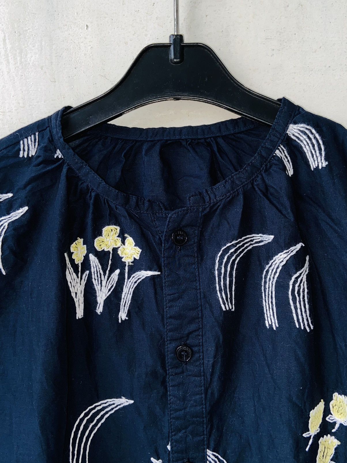 Issey Miyake × Ne-Net Ne-Net Navy Shirt Animal and Flower motif Size 52L - 3 Thumbnail
