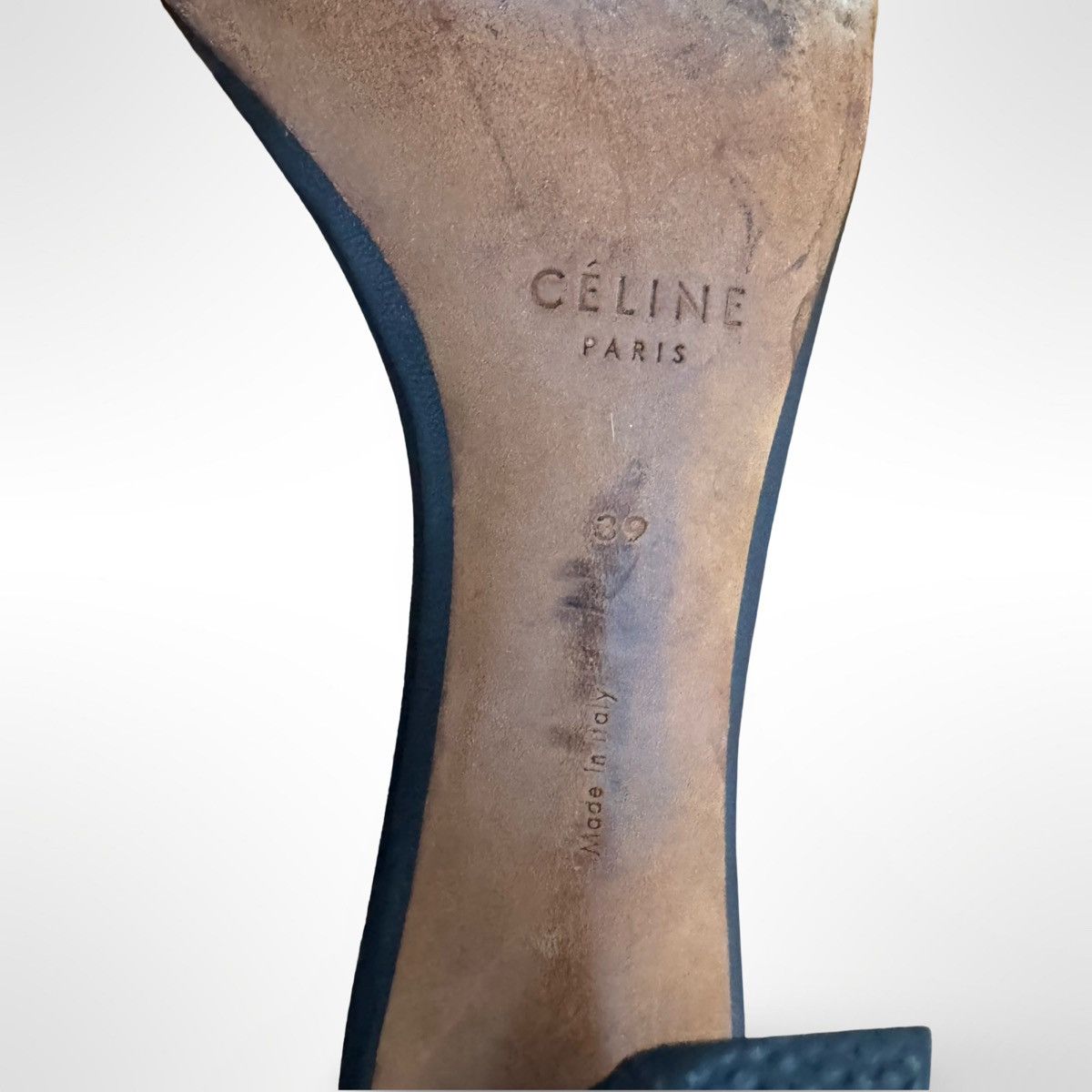 Celine Celine Black Leather Sandal with Ankle Strap Size US 9 / IT 39 - 5 Thumbnail