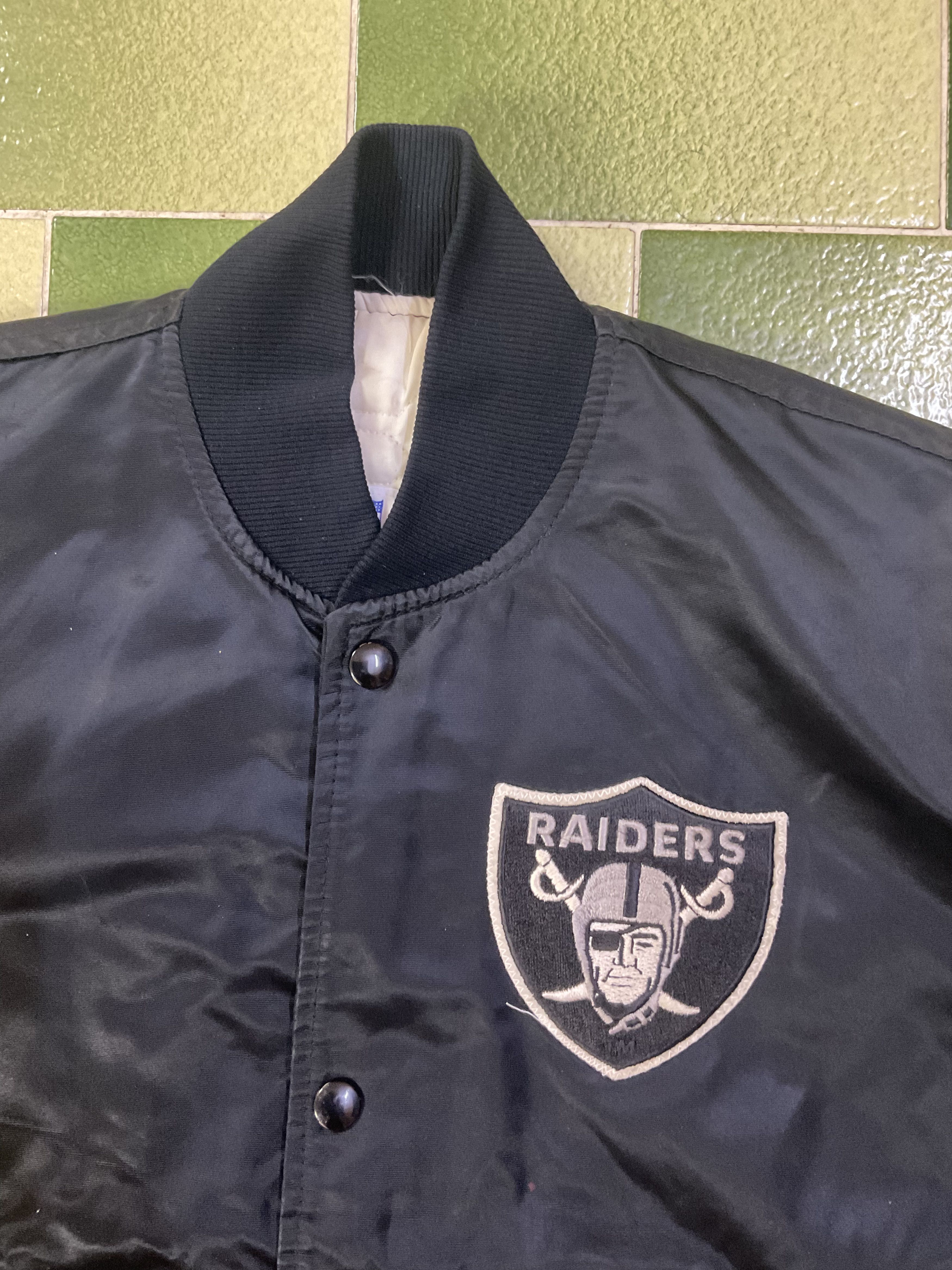 NFL Vintage Starter NFL Oakland Raiders Satin Bomber Jacket Size US S / EU 44-46 / 1 - 3 Thumbnail