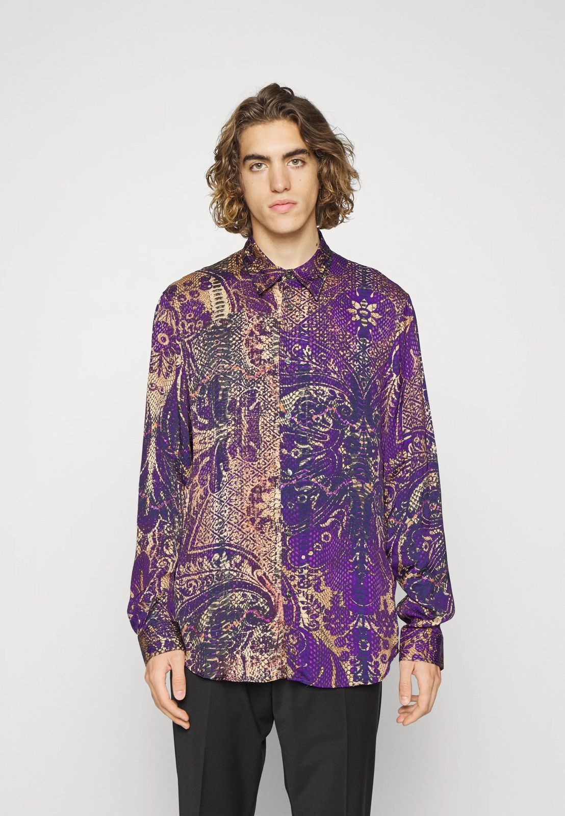 Just Cavalli × Roberto Cavalli !DS! FW22 Just Cavalli Animal Print Purple Pattern Shirt Size US S / EU 44-46 / 1 - 5 Thumbnail