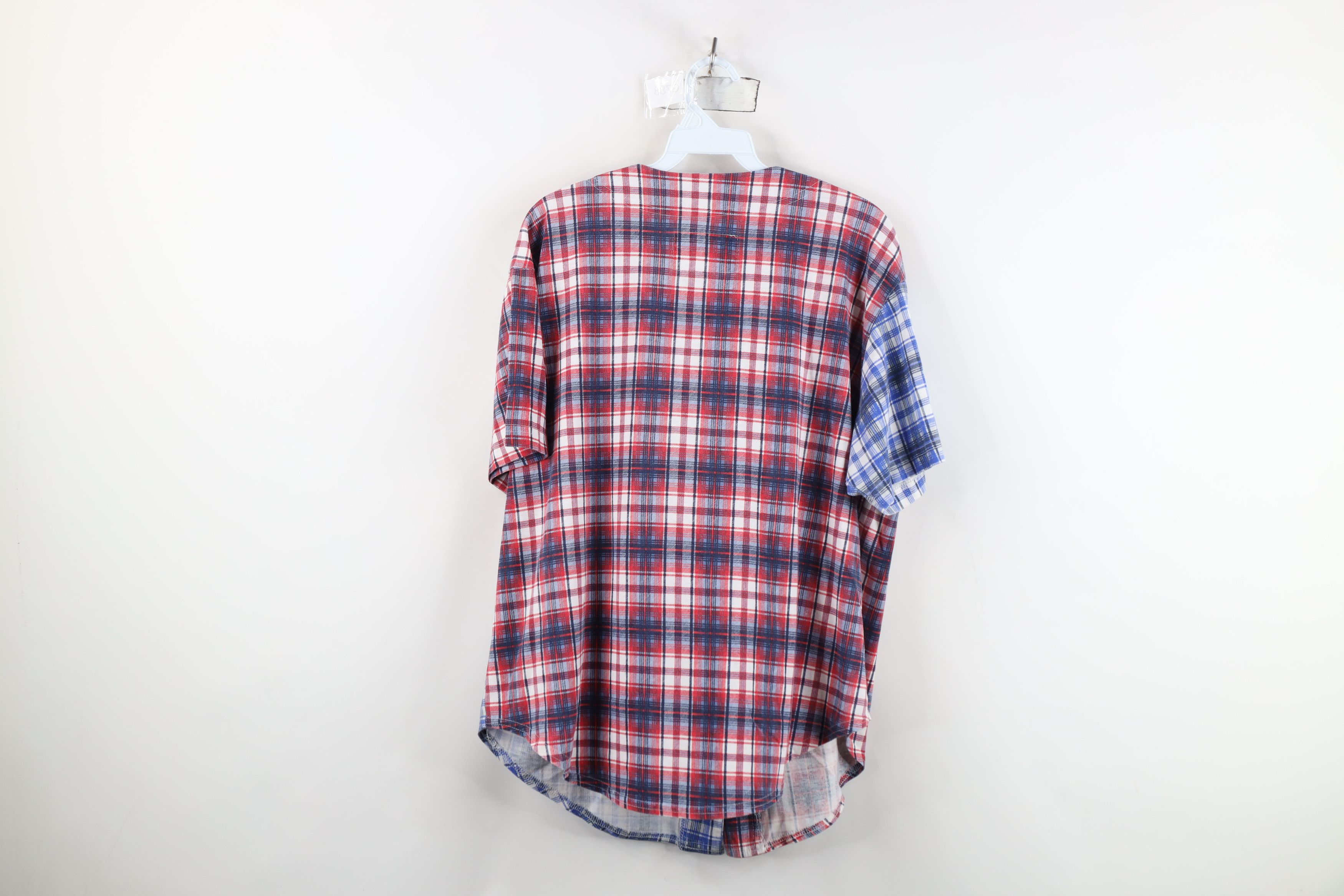 Vintage Vintage 90s Streetwear Faded Flannel Baseball Jersey Plaid Size XL / US 12-14 / IT 48-50 - 11 Thumbnail