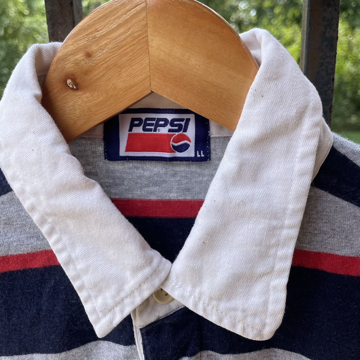 Pepsi × Vintage 🔥🔥Vintage 90s PEPSI Striped Polos Shirts Size US L / EU 52-54 / 3 - 8 Thumbnail