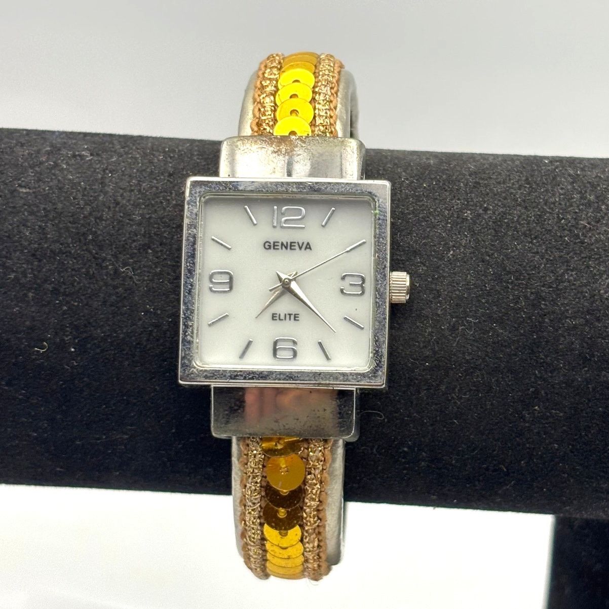Geneva Retro Silver & Yellow Geneva Cuff Watch Size ONE SIZE - 2 Thumbnail