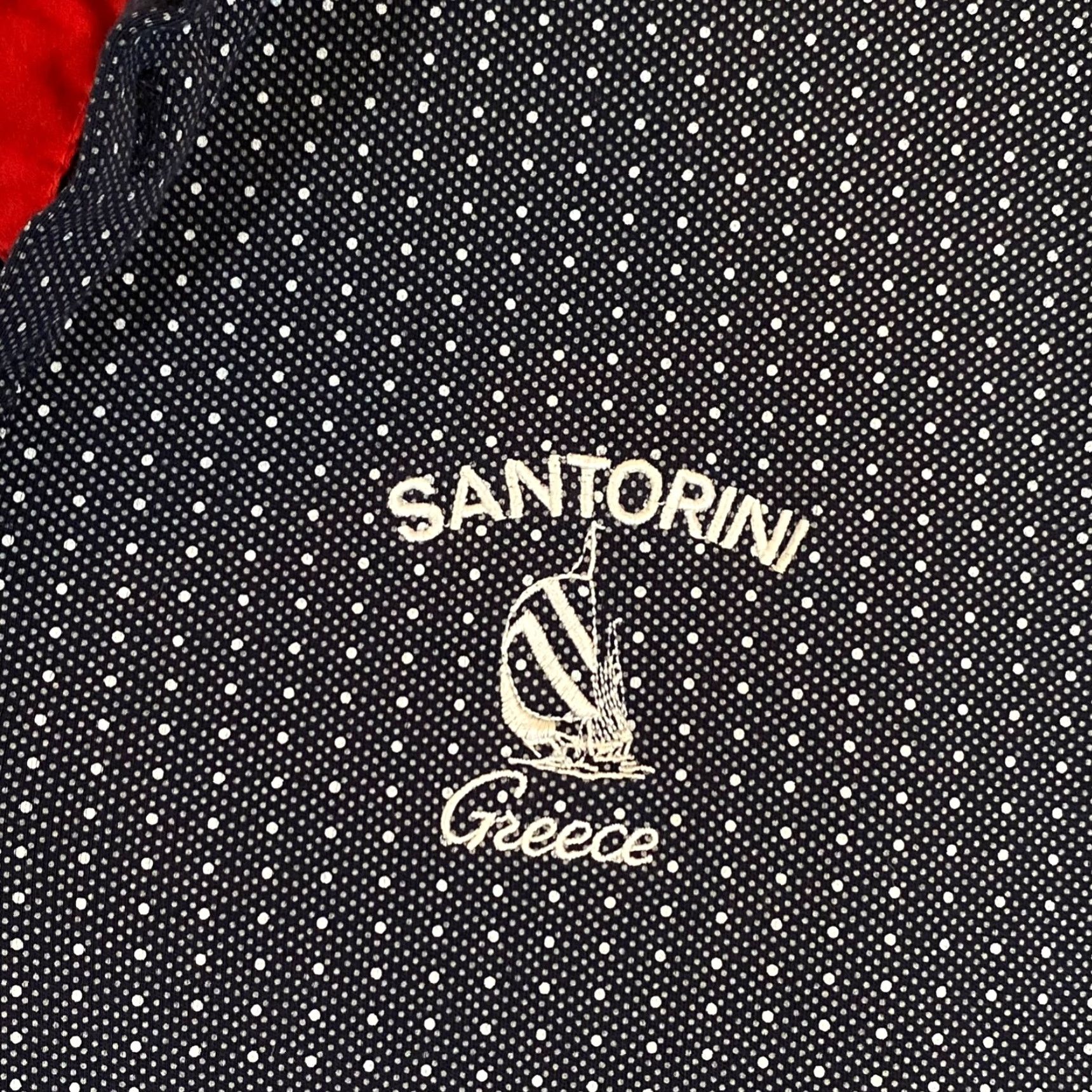 Vintage VINTAGE Santorini Polo Shirt Mens Large Blue White Polka Dot Cotton Short Sleeve Casual Golf Greece Size US L / EU 52-54 / 3 - 3 Thumbnail