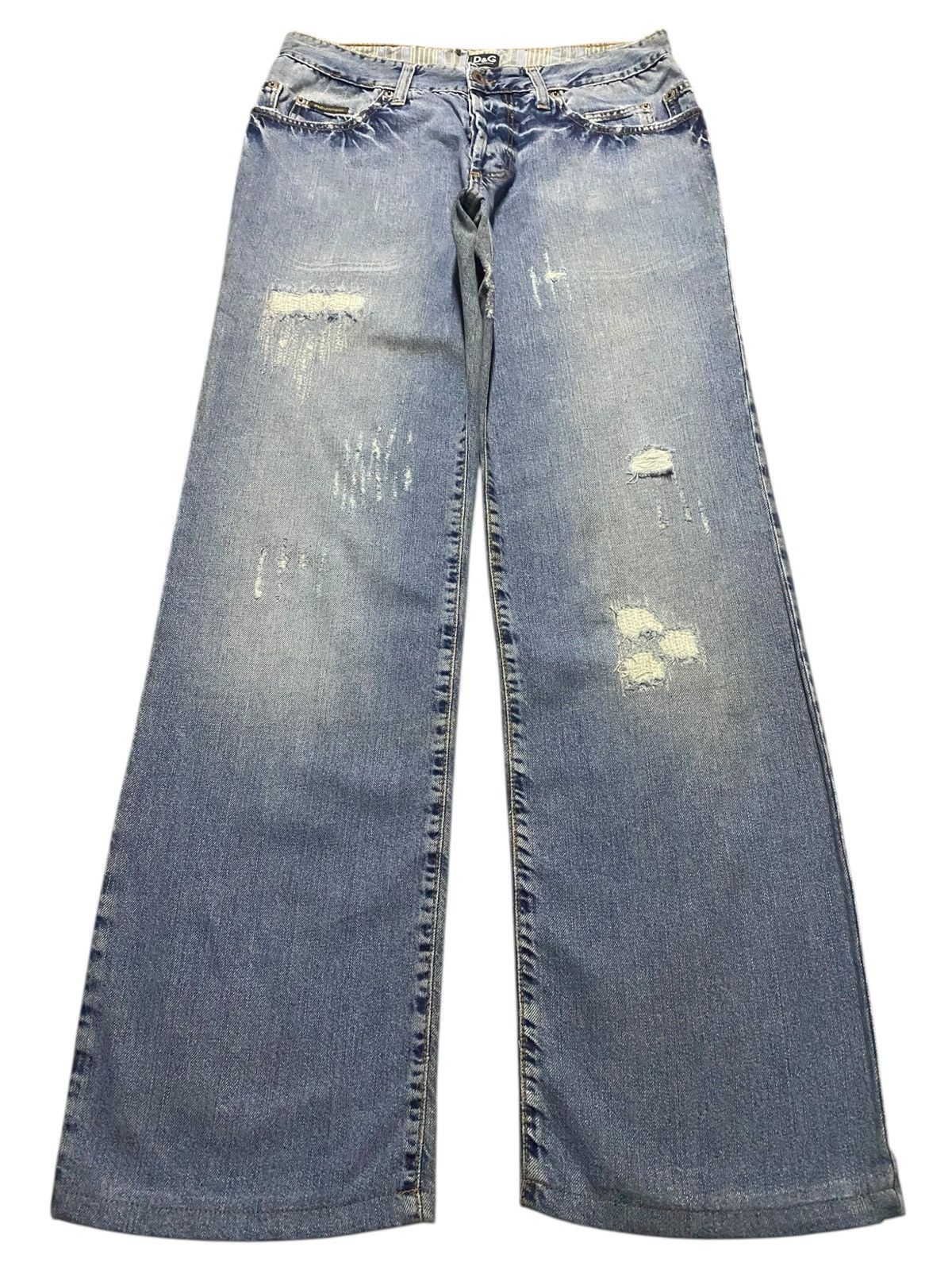 Dolce & Gabbana Vintage Dolce &. Gabbana Light Wash Distressed Enough Baggy Size US 30 / EU 46 - 1 Thumbnail