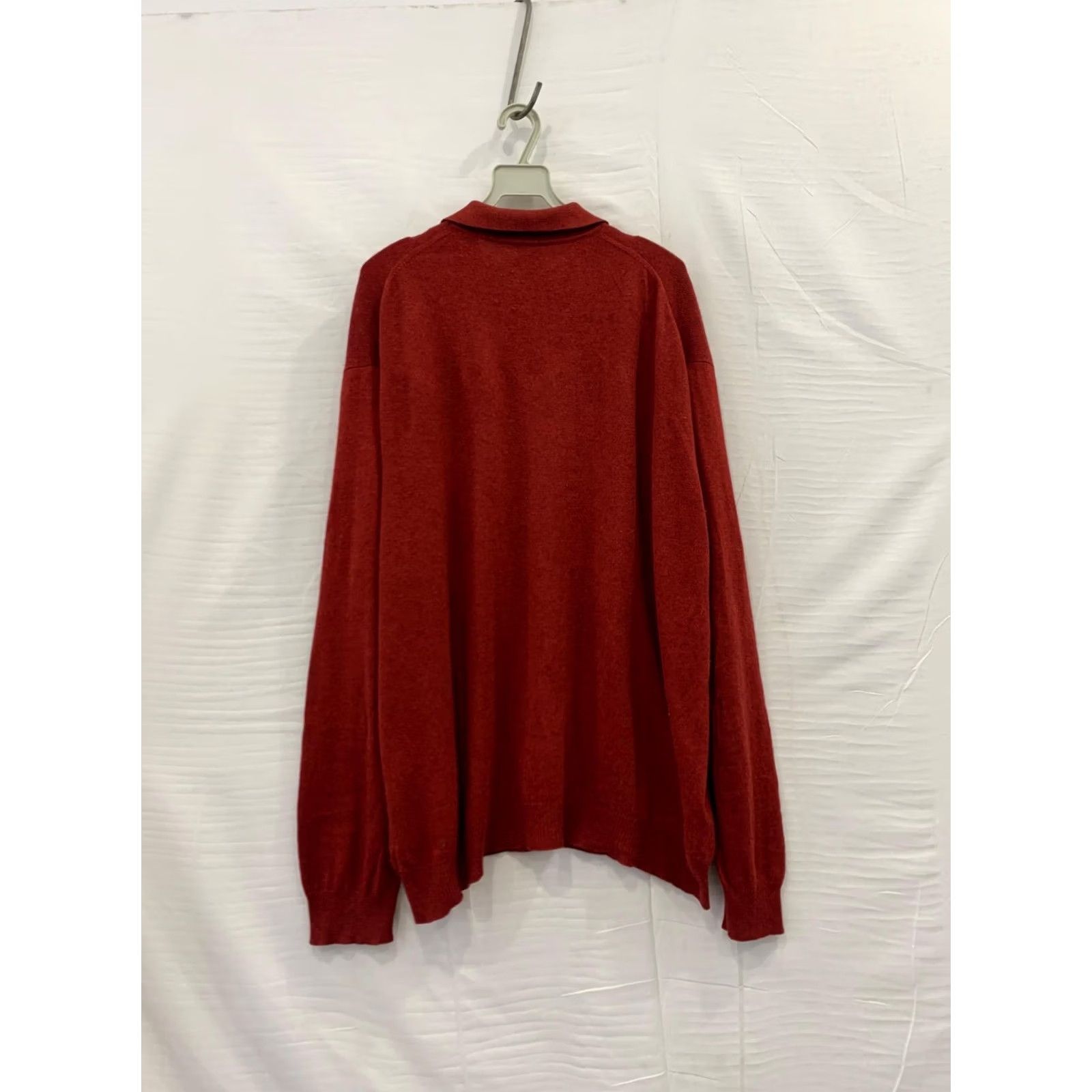 Vintage Barisal Knit Polo Sweater Men’s XXL Red - Cashmere Silk Blend, Long Sleeve, Italian Barisal, Pre-owned, 2XL, Knit Polo Sweater Size US XXL / EU 58 / 5 - 2 Thumbnail