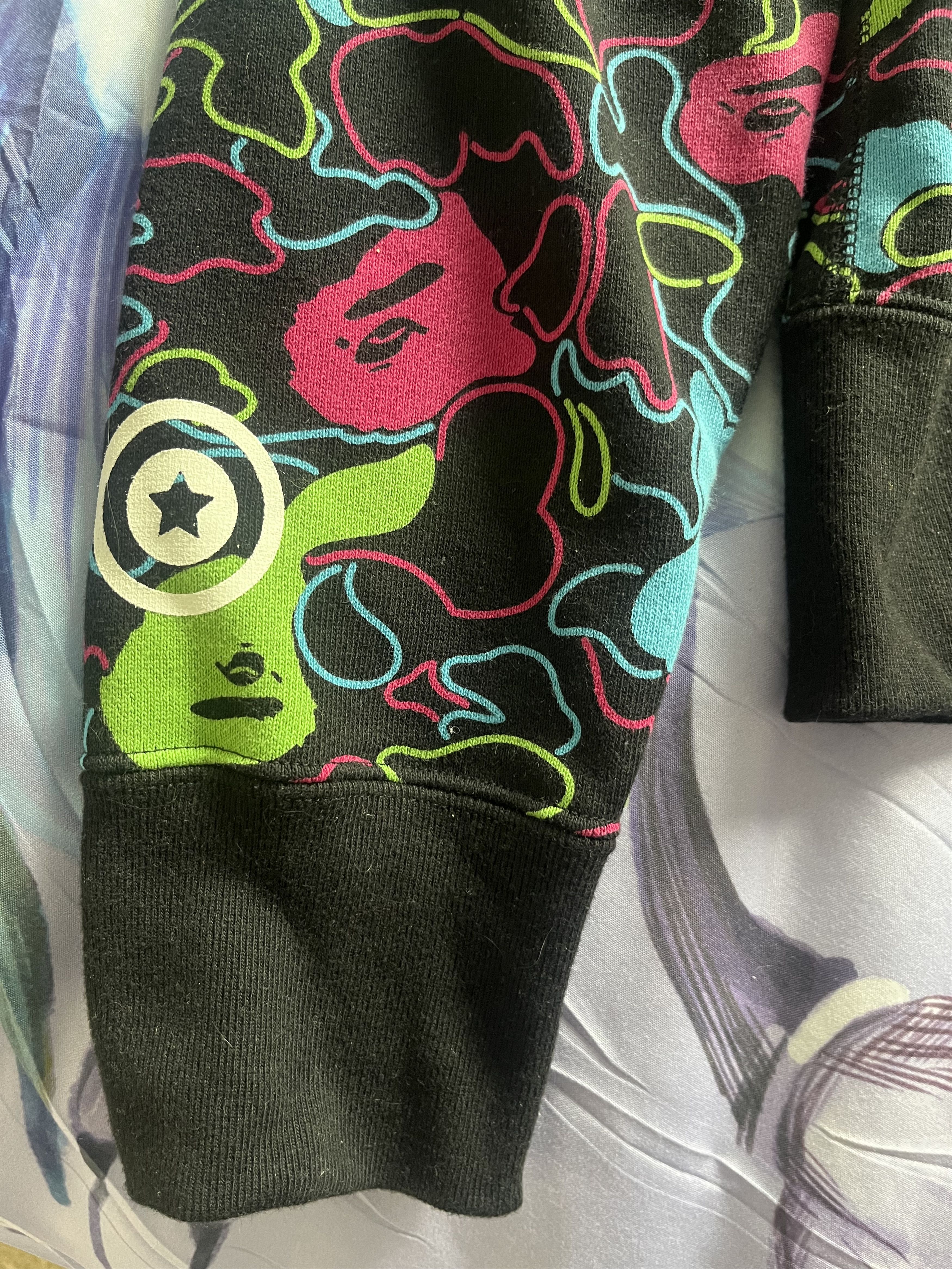 Bape BAPE Neon Camo Shark Full Zip Hoodie (black & multicolor) Size US S / EU 44-46 / 1 - 5 Thumbnail