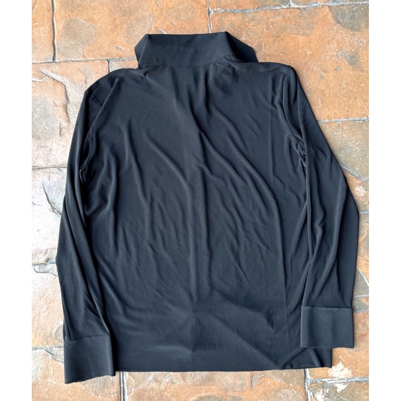 Norma Kamali Norma Kamali Collar Long Sleeve Shirt Top XS Black Women’s Shirt Blouse Knit Cotton? (note: original has Polyester, Spandex; avoid adding) Size XS / US 0-2 / IT 36-38 - 3 Thumbnail