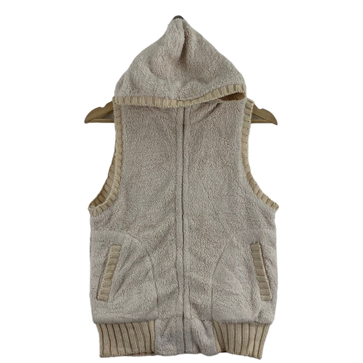 Other RAY BEAMS Deep Pile Sherpa Cream Sleeveless Hoodie Size US S / EU 44-46 / 1 - 1 Thumbnail