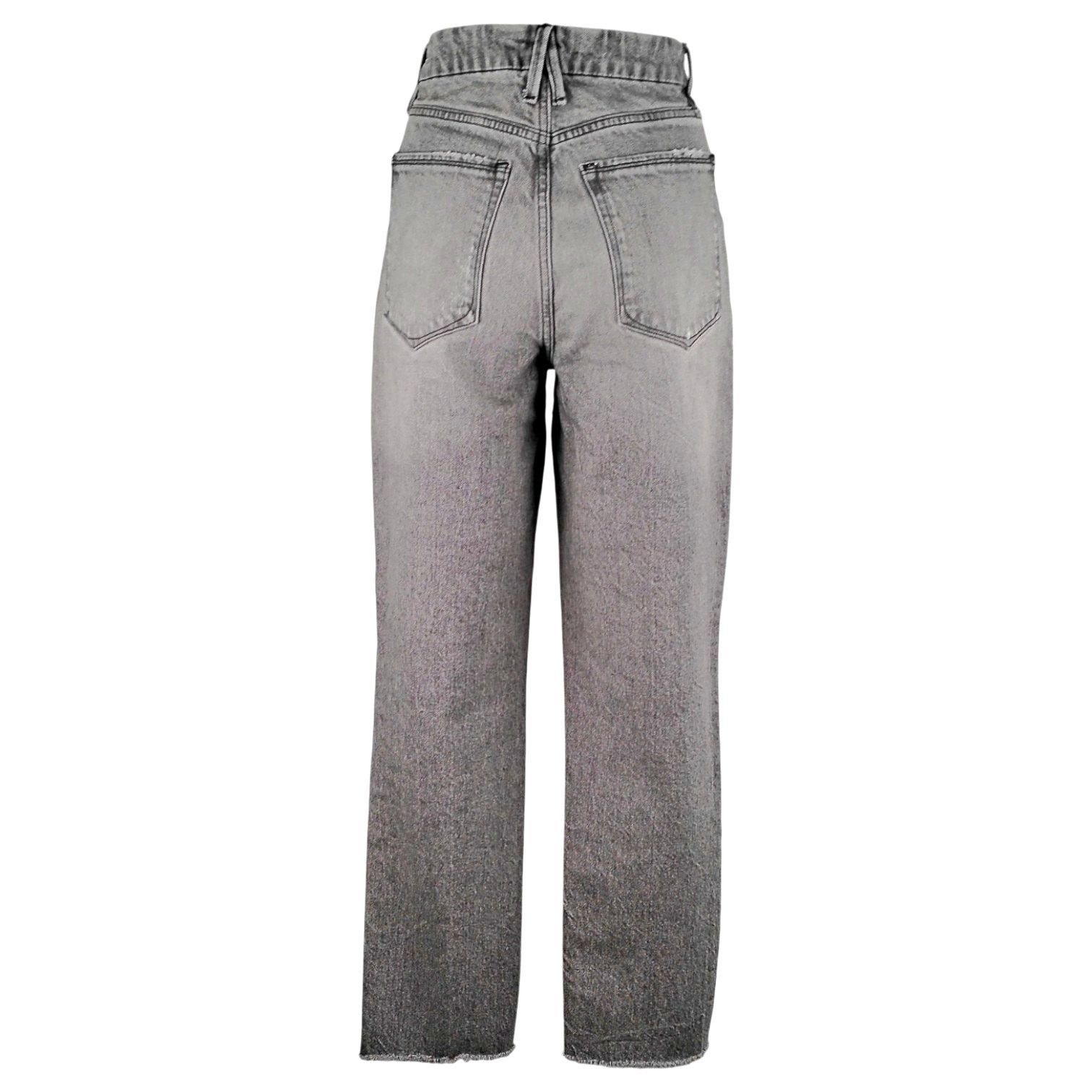 Good American Good American The Weekender Jeans Straight Frayed High Rise Size 28" / US 6 / IT 42 - 3 Thumbnail