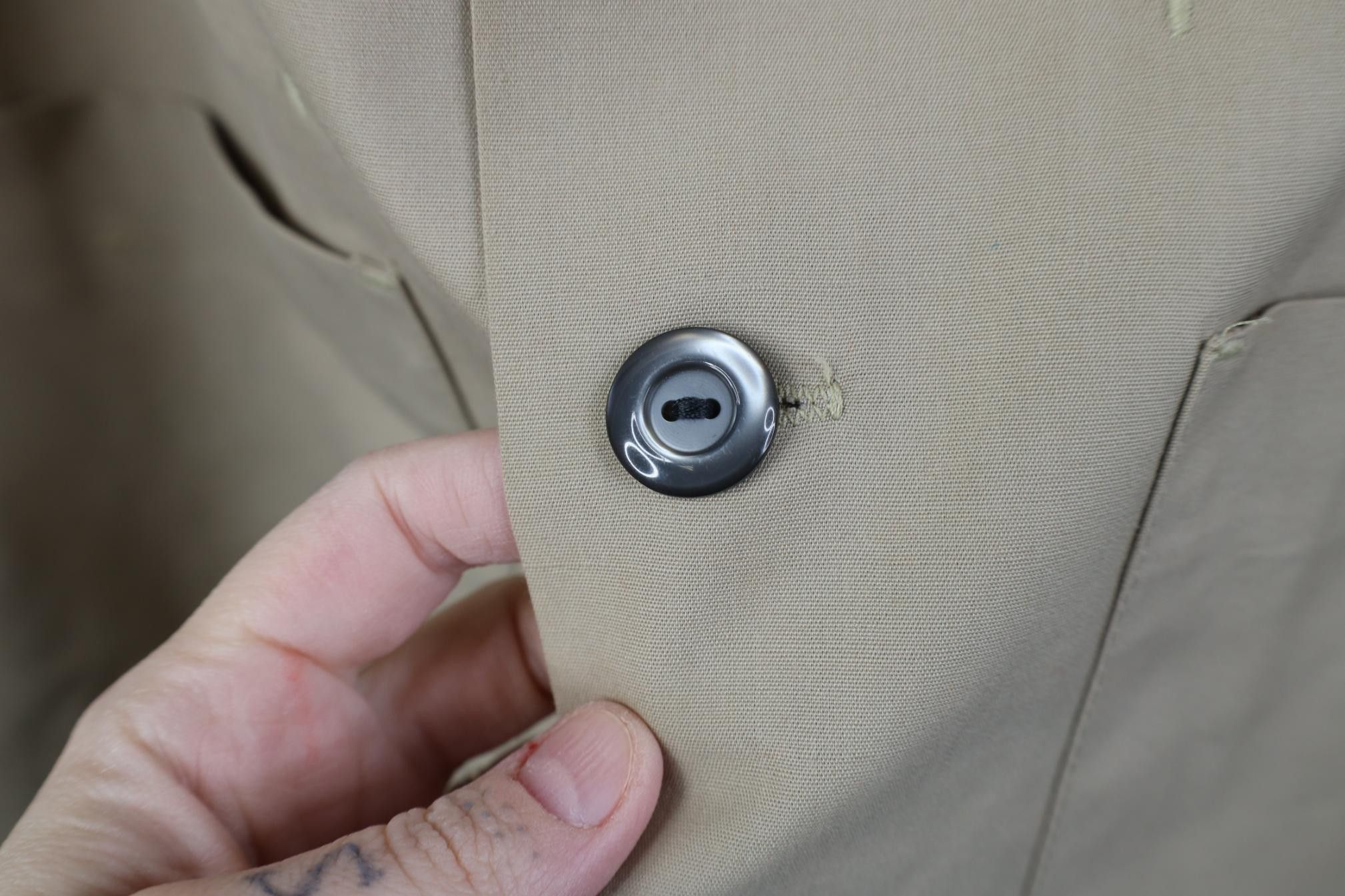 Vintage Vintage 60s 70s Button Work Suit Blazer Jacket Beige USA Size XS / US 0-2 / IT 36-38 - 7 Thumbnail
