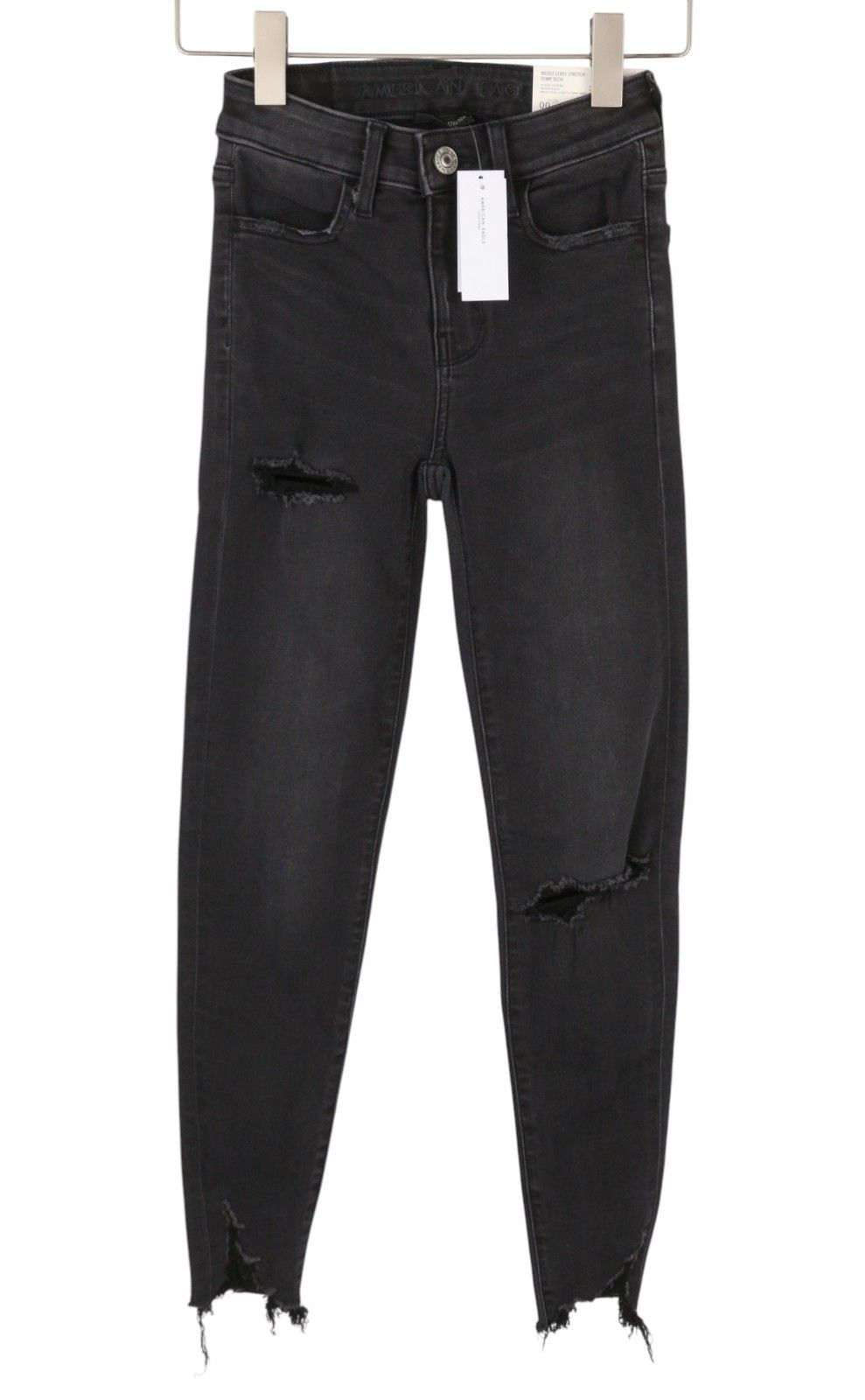 American Eagle Outfitters HI-RISE JEGGING W24 Raven Black Jeans 88998 Size 24" / US 00 / IT 34 - 1 Thumbnail