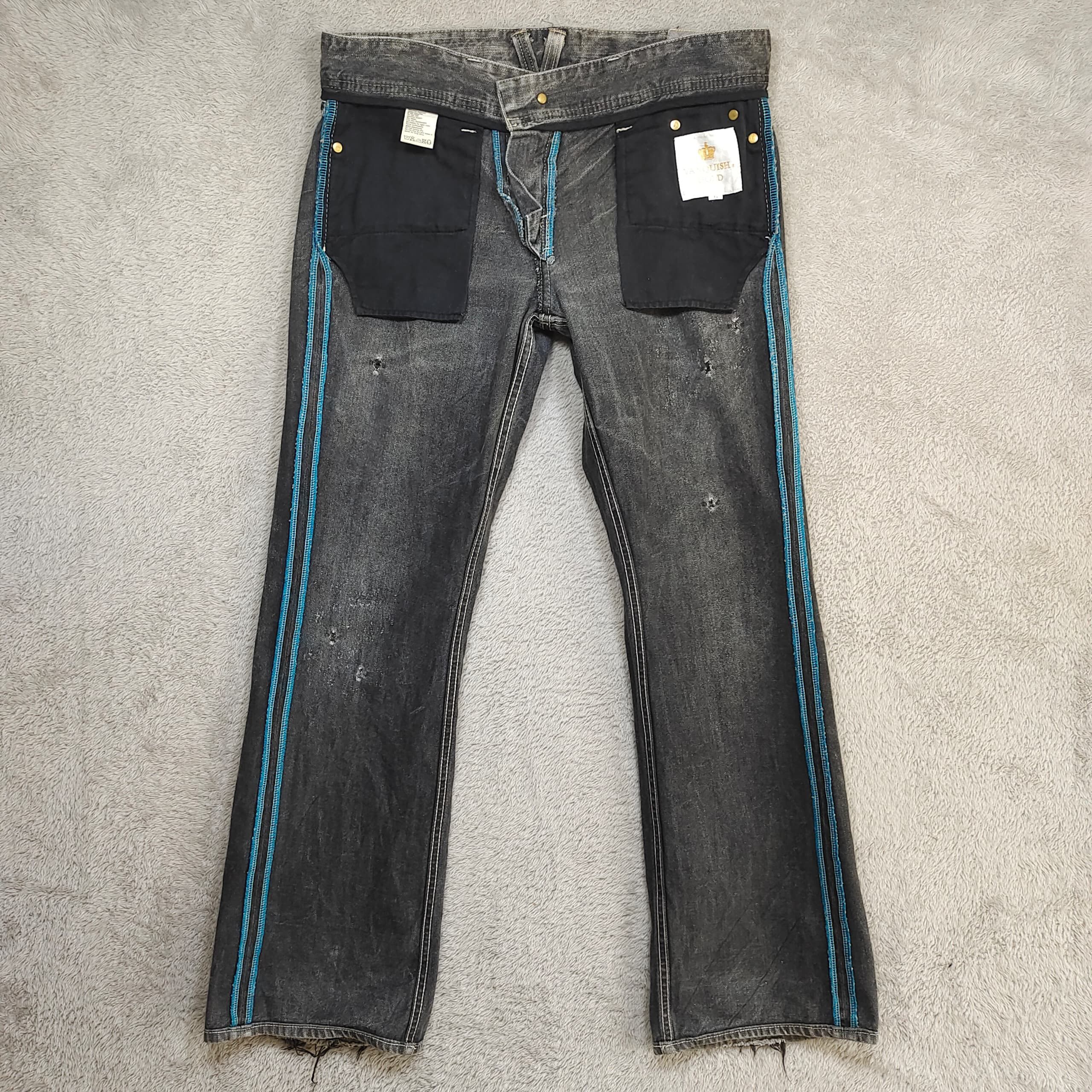 Vanquish Vintage Vanquish Gold Black Distressed Slim-Fit Jeans Size US 34 / EU 50 - 13 Thumbnail