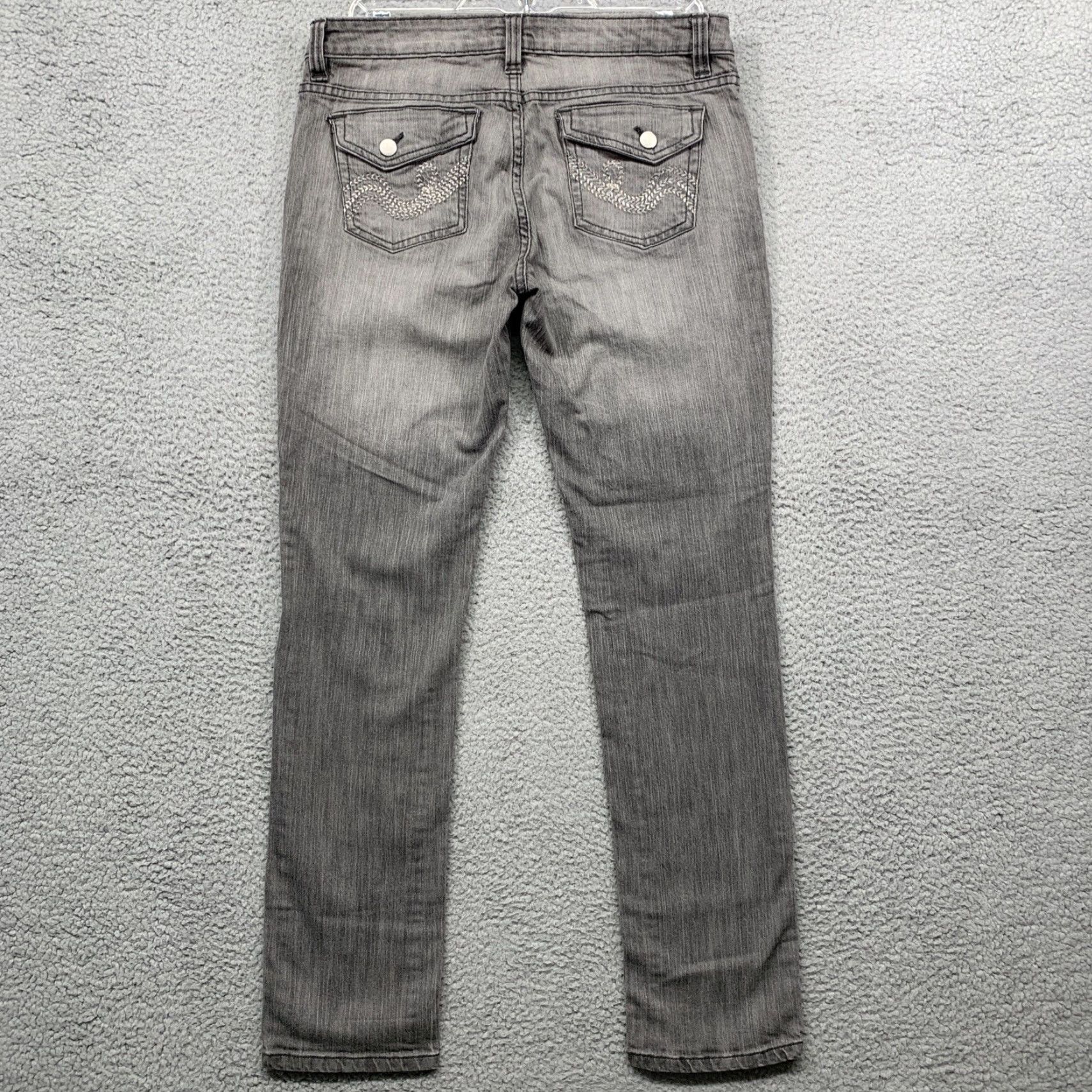 Southpole Southpole Jeans Women's Size 11 Straight Leg 5-Pocket Stone Washed Gray Stretch Denim Size 32" / US 10 / IT 46 - 4 Thumbnail