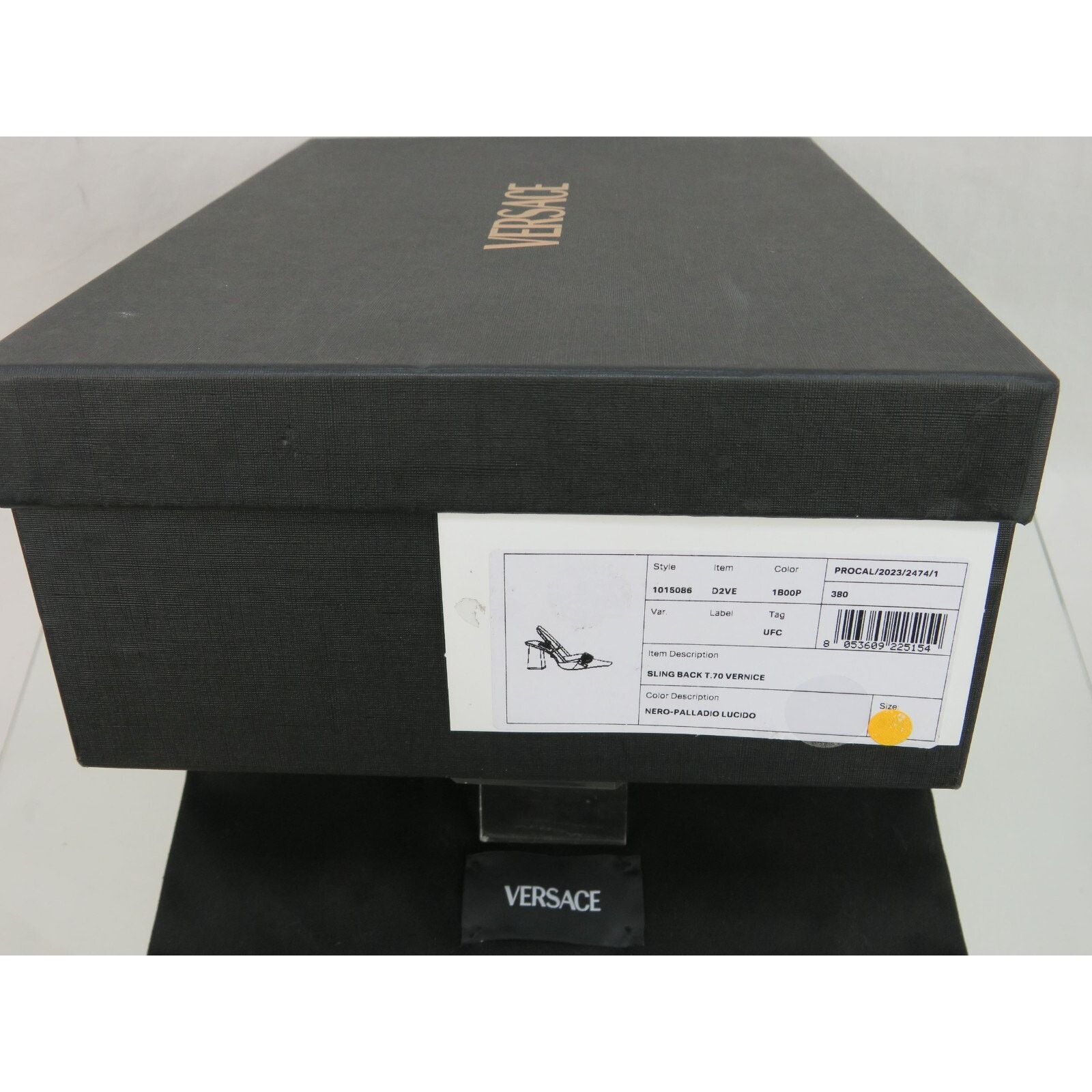Versace VERSACE BLACK PATENT LEATHER COIN MEDUSA SANDALS PUMPS 37.5 Size US 7.5 / IT 37.5 - 14 Thumbnail