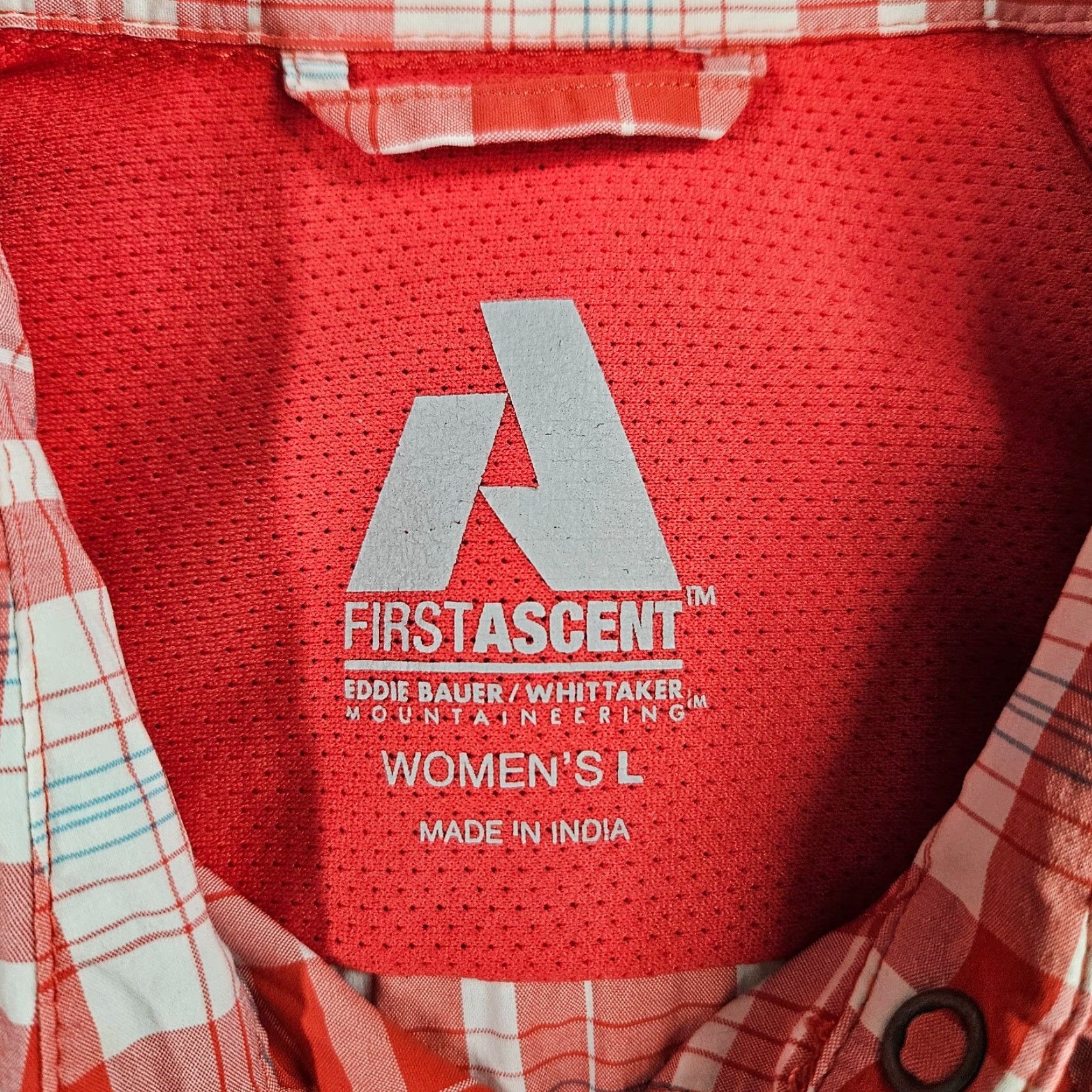 Eddie Bauer VINTAGE Eddie Bauer First Ascent Womens Snap Button Top Sz Large Red White Plaid Size L / US 10 / IT 46 - 6 Thumbnail