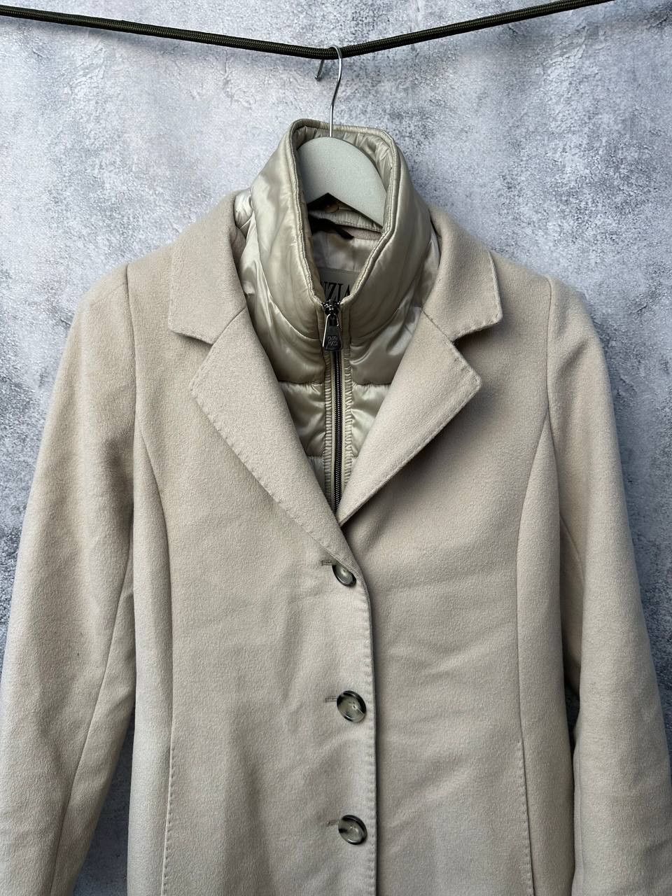 Cinzia Rocca Cinzia Rocca Beige Wool Coat with Removable Puffer Lining Size M / US 6-8 / IT 42-44 - 5 Thumbnail