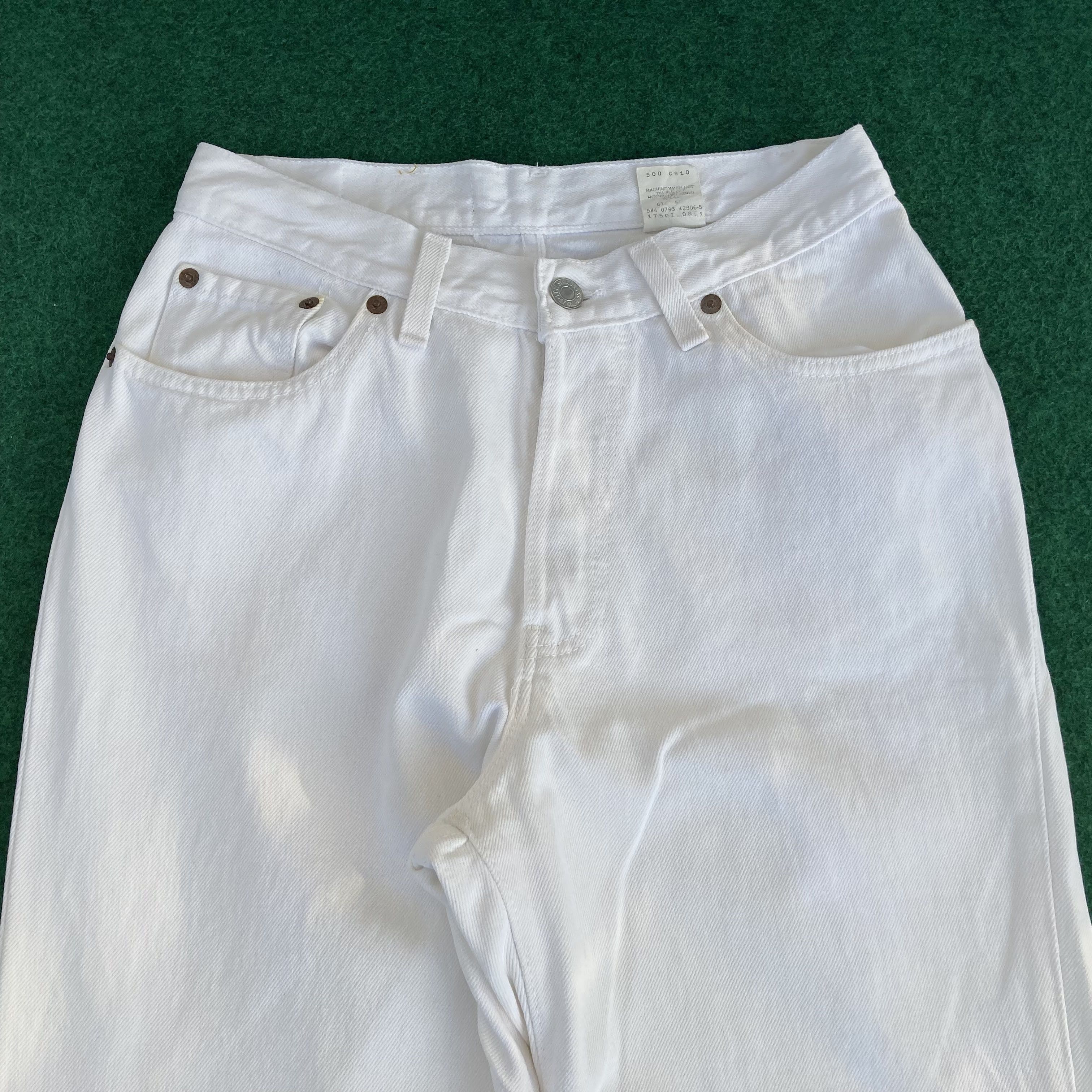 Levi's × Vintage Vtg Levis 501 Distressed Ripped Women White Grunge Jeans Size 26" / US 2 / IT 38 - 3 Thumbnail