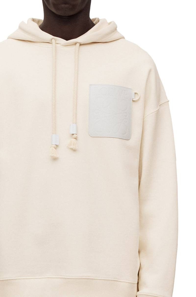 Loewe o1in1g0526 Relaxed Fit Hoodie in Cream Size US M / EU 48-50 / 2 - 5 Thumbnail