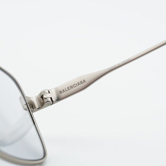 Balenciaga Balenciaga BB0418SK 004 Sunglasses Silver Square Frame, Grey Size ONE SIZE - 6 Thumbnail