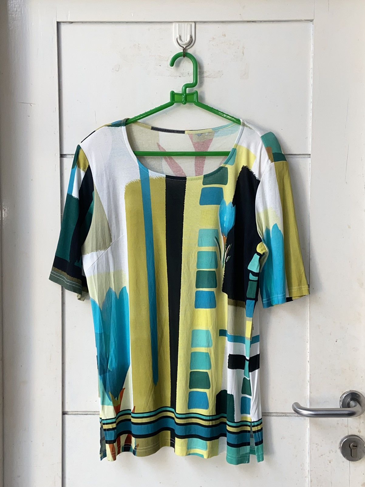 image of Designer June Bride Patterned T-Shirt in Green, Men's (Size Medium)