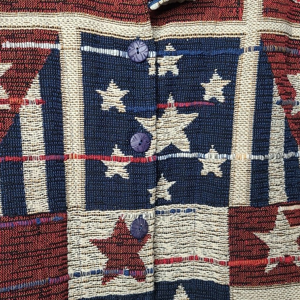The Unbranded Brand Coldwater Creek Vintage Tapestry patriotic flag jacket M Size M / US 6-8 / IT 42-44 - 4 Thumbnail