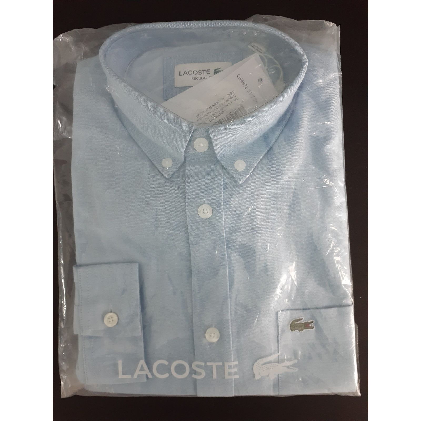 Lacoste Lacoste Men's Long Sleeve Oxford Regular Woven Shirt Blue S Size US S / EU 44-46 / 1 - 2 Thumbnail