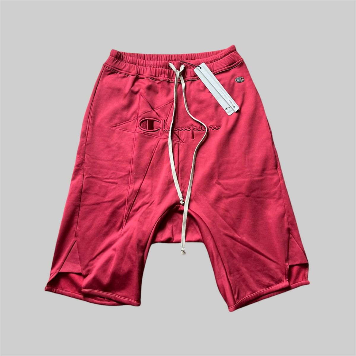 Rick Owens Rick Owens x Champion dark cherry shorts Grailed