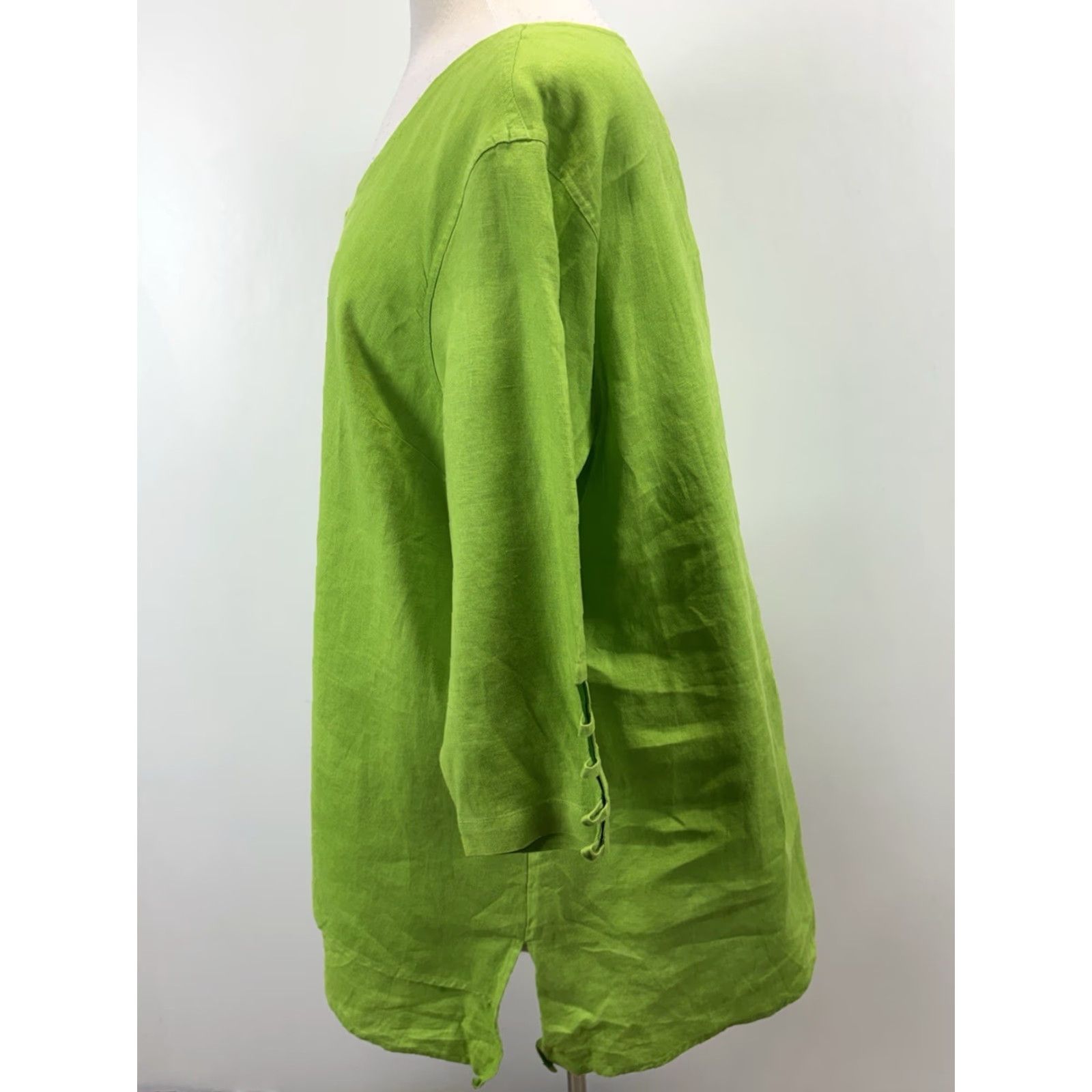 Vintage Ali Miles Linen Tunic Top Shirt Womens XL Green Breathable Lagonlook Artsy Vintage No? Size XL / US 12-14 / IT 48-50 - 2 Thumbnail