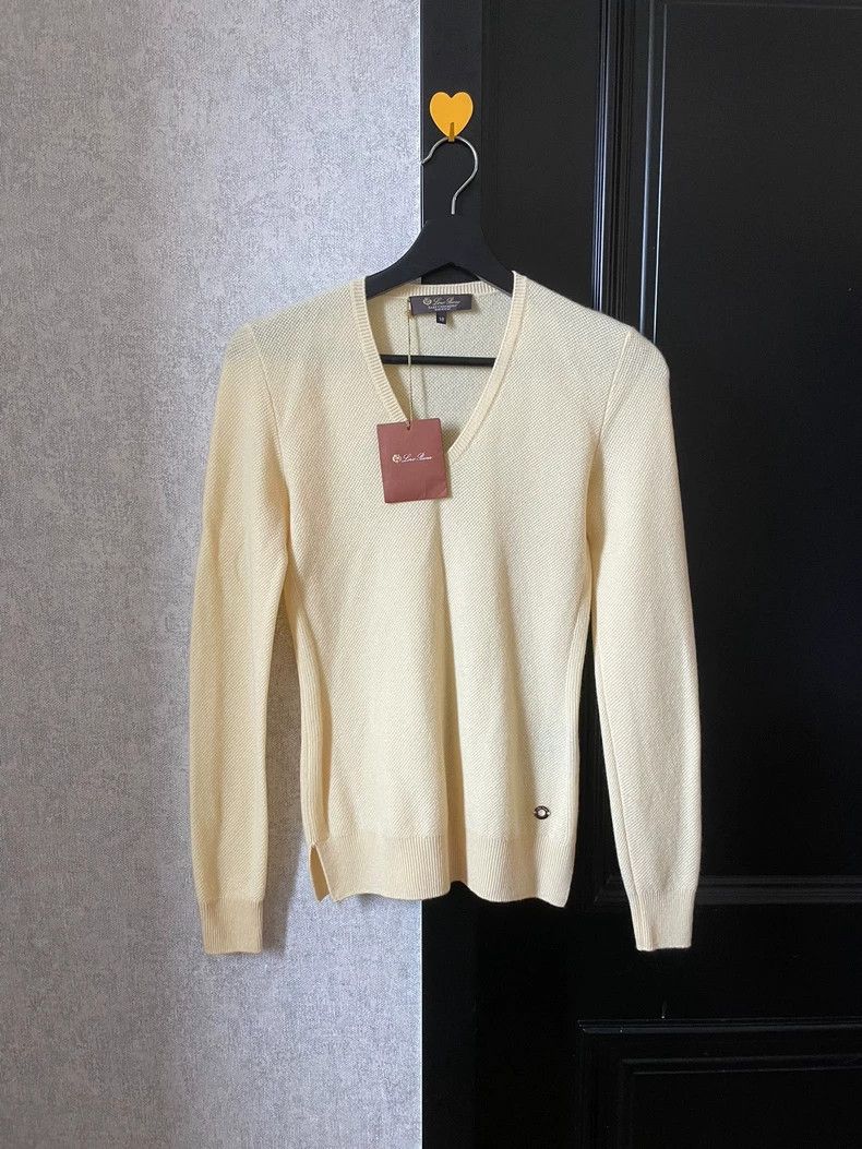 Loro Piana LORO PIANA Yellow V-neck sweater Size XS / US 0-2 / IT 36-38 - 6 Thumbnail