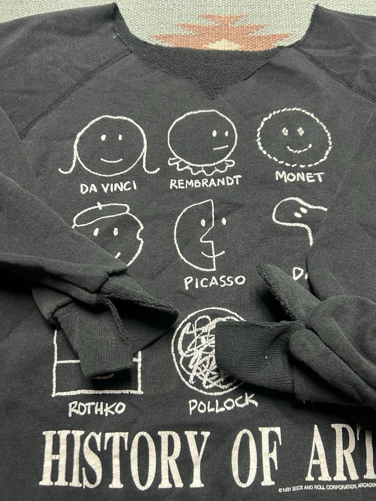 Vintage 90s sweatshirt history of art Warhol Picasso Dali chopped L Size US L / EU 52-54 / 3 - 7 Thumbnail