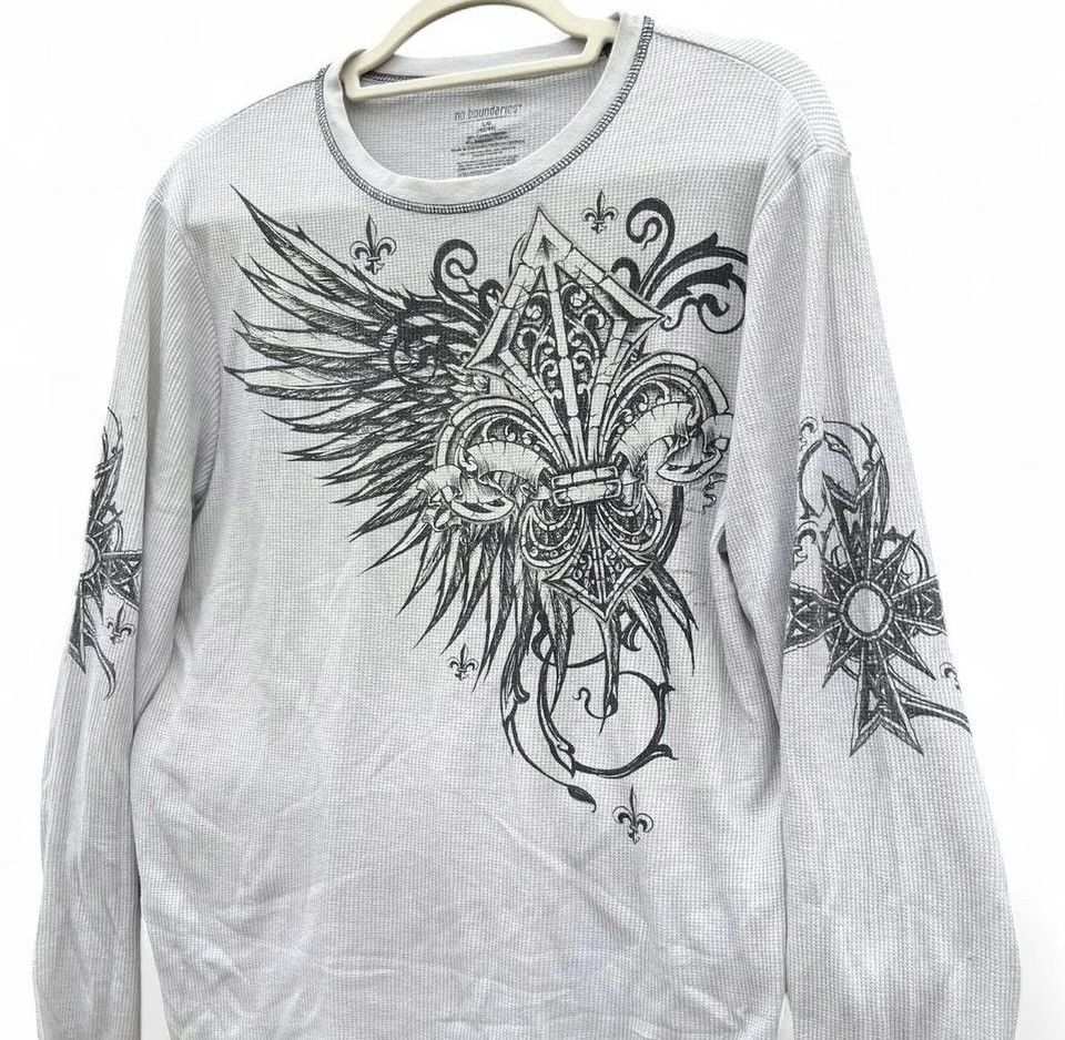 Other Vintage No Boundaries Thermal Shirt White Y2K Fleur Size US L / EU 52-54 / 3 - 5 Thumbnail