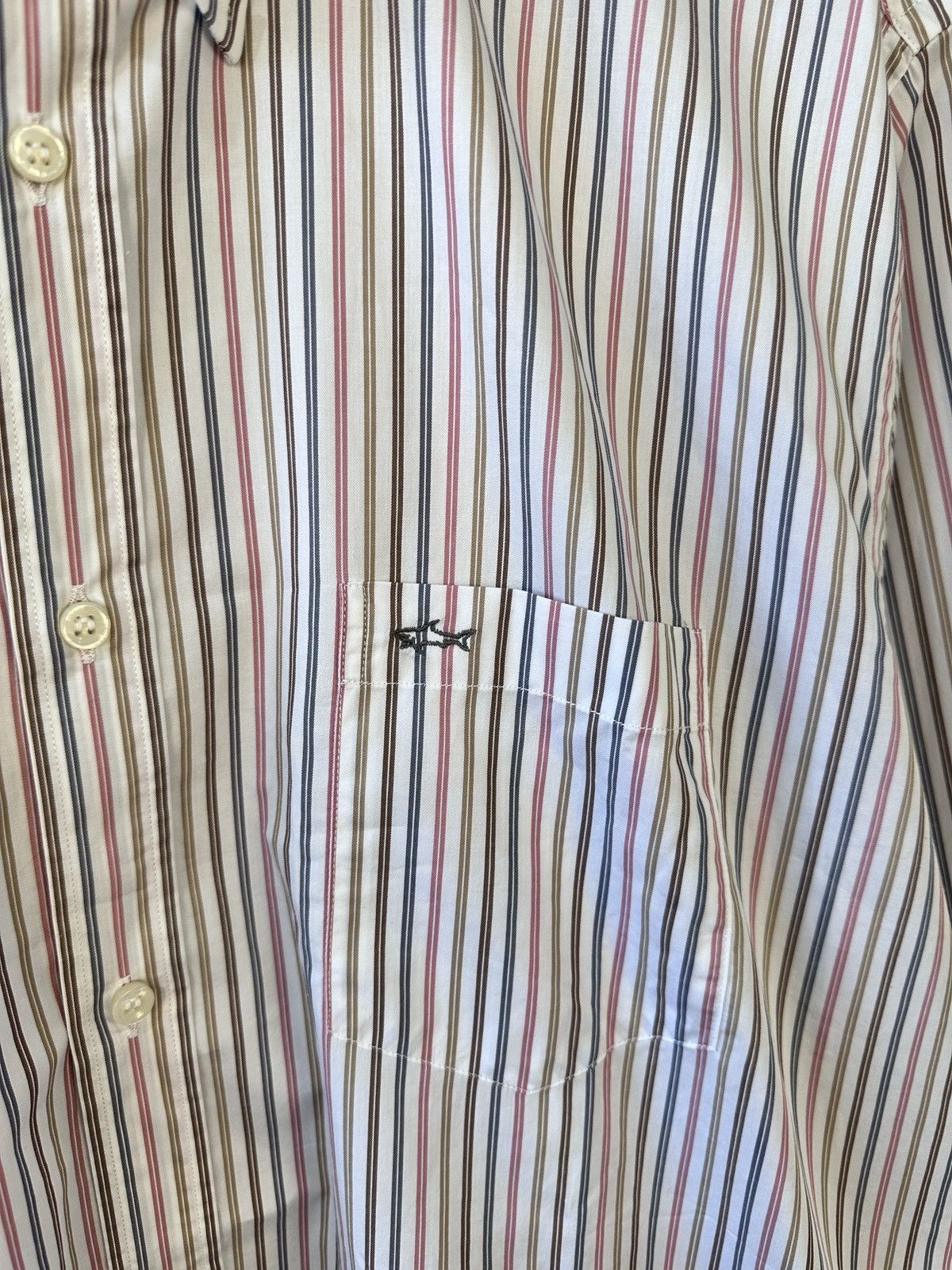Paul & Shark Paul & Shark Yachting Shirt Size L 16.5 Pink Brown Striped Size US L / EU 52-54 / 3 - 7 Thumbnail